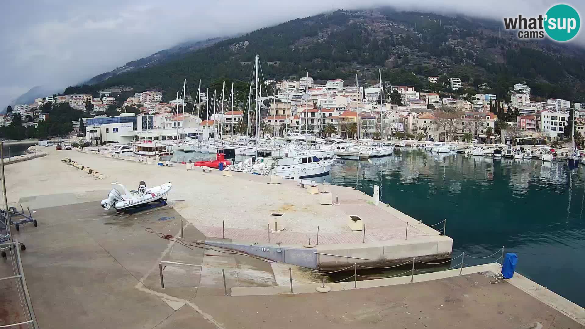 Webcam Live – View of Baška Voda and Biokovo mountain