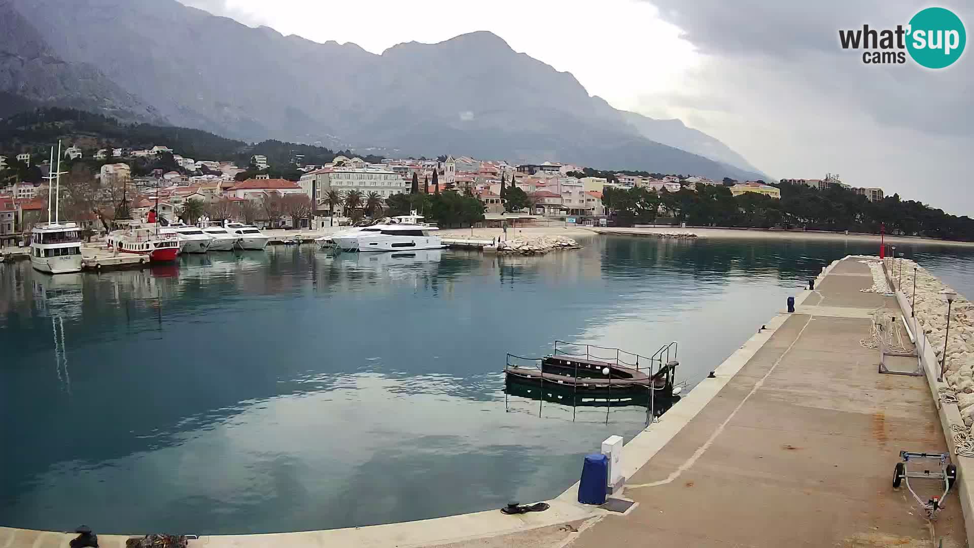 Webcam Baška Voda – Marina – Stadt und Gebirge Biokovo