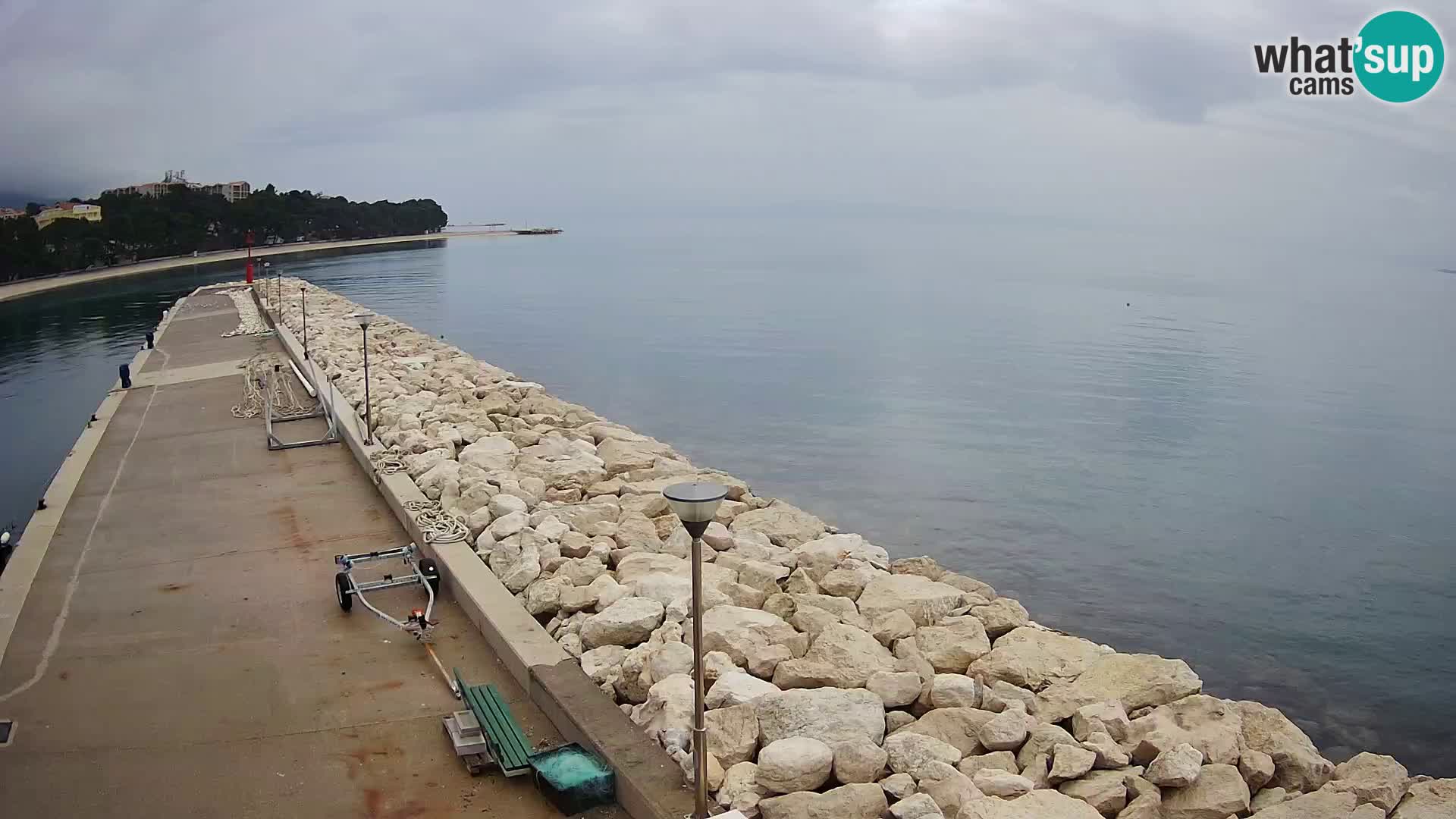 Webcam Live – View of Baška Voda and Biokovo mountain