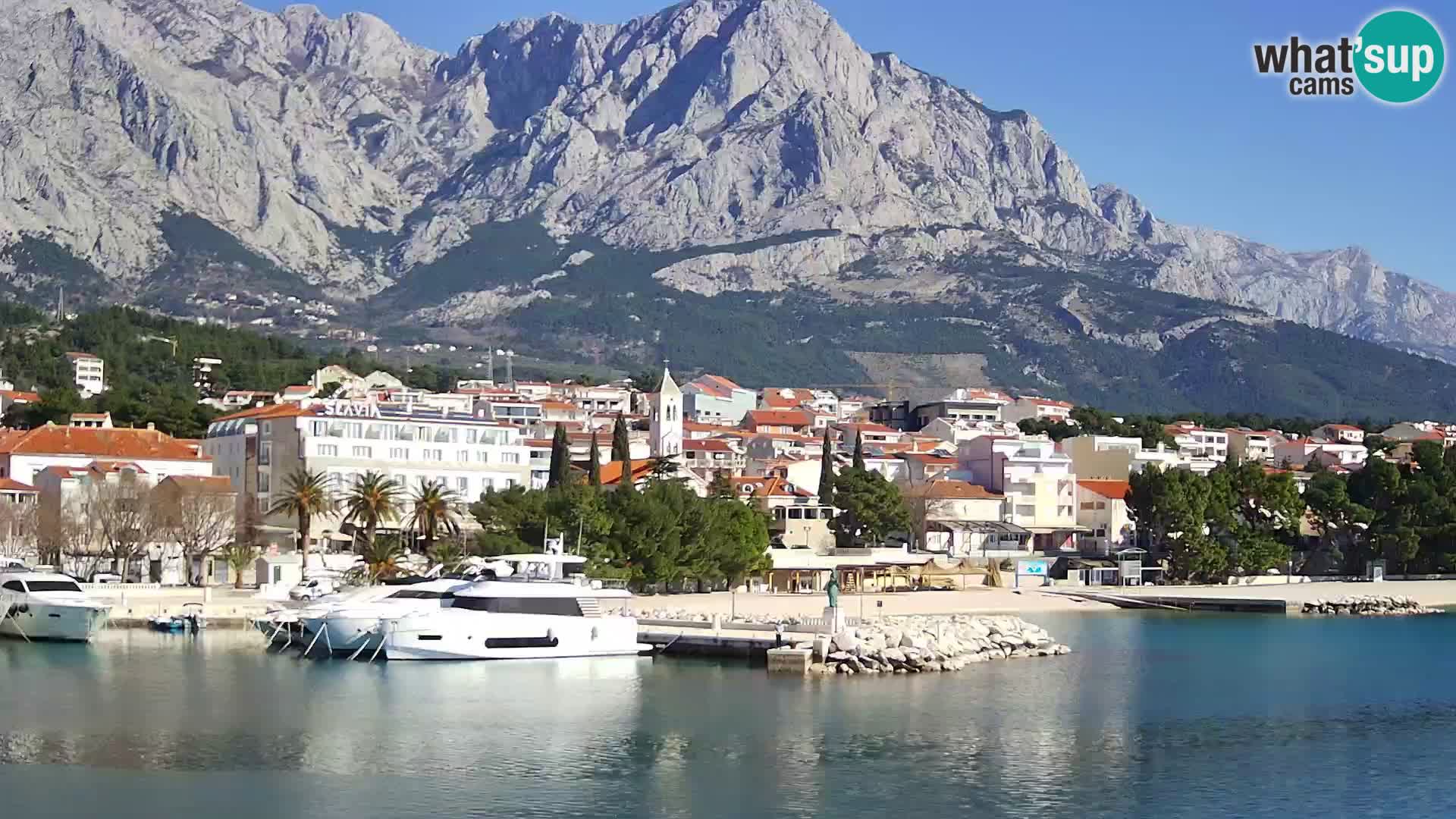 Webcam Baška Voda – Marina – Stadt und Gebirge Biokovo