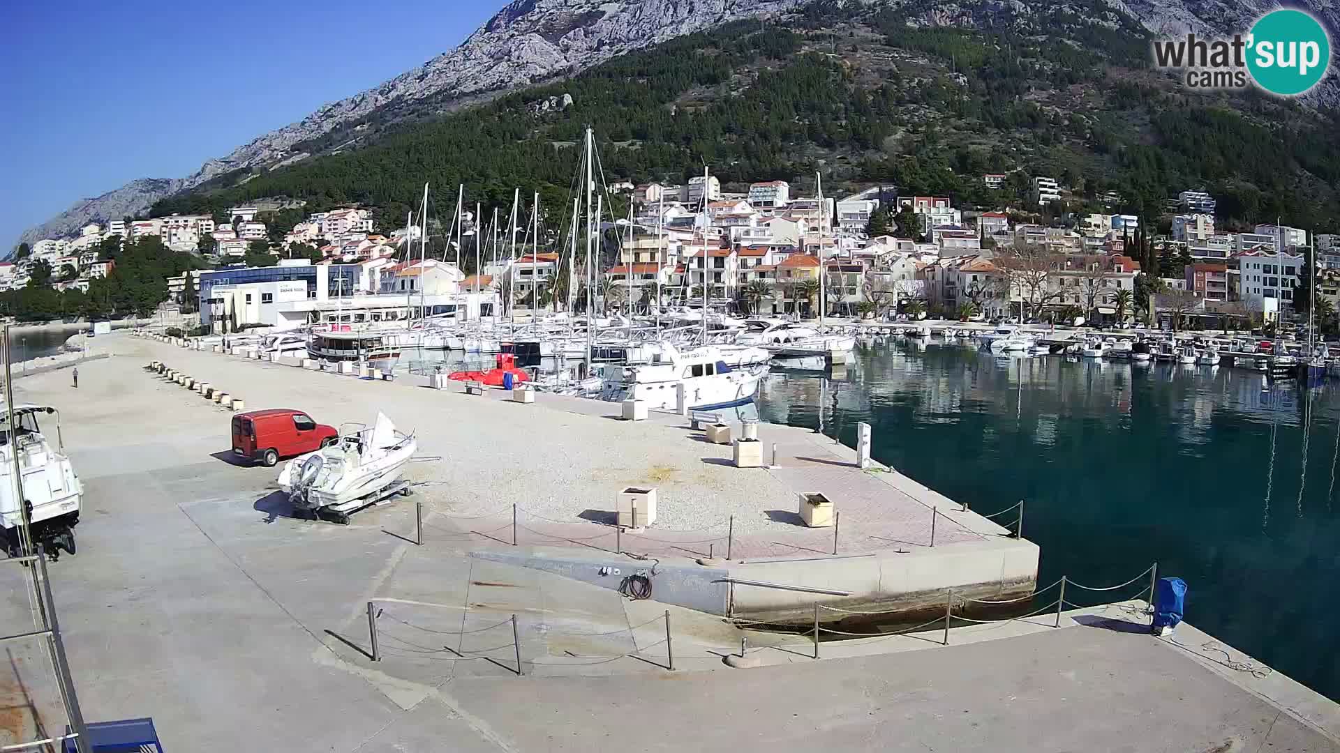 Webcam Live – Panorama di Baška Voda e delle montagne Biokovo