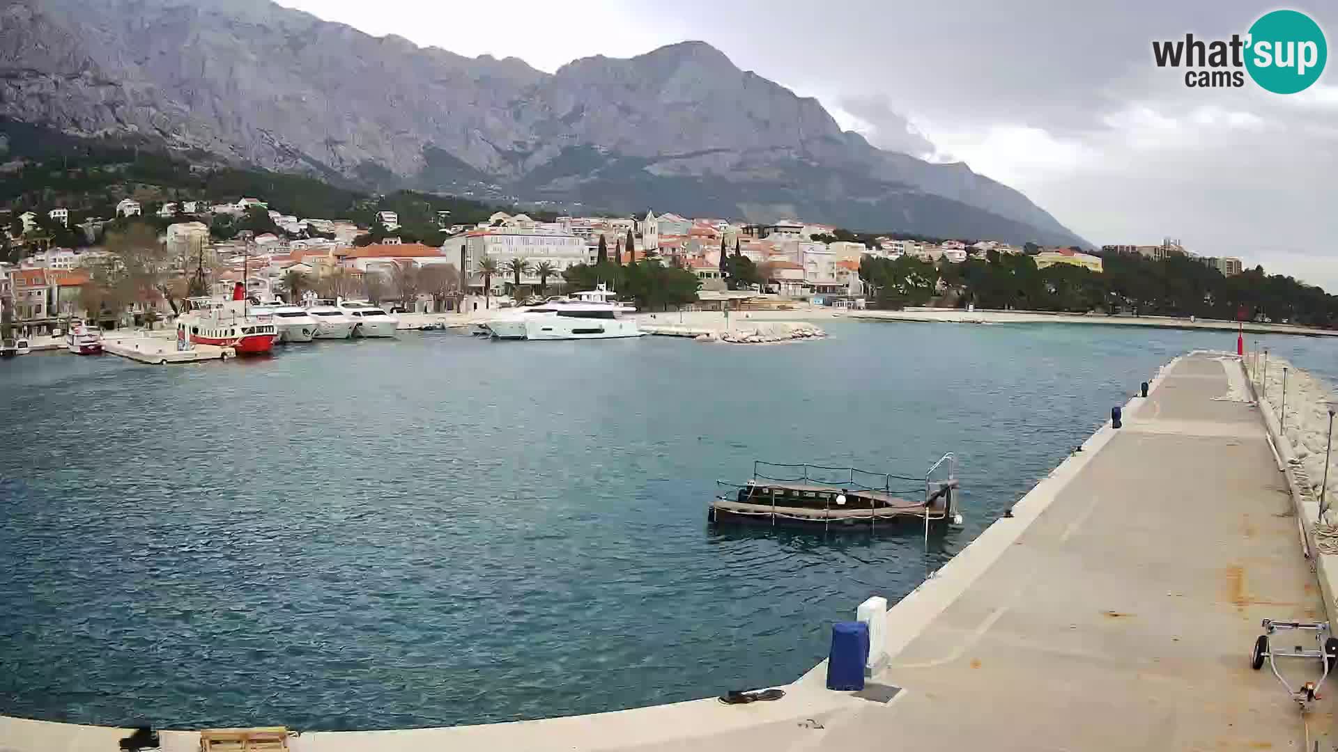 Webcam Live – Panorama di Baška Voda e delle montagne Biokovo