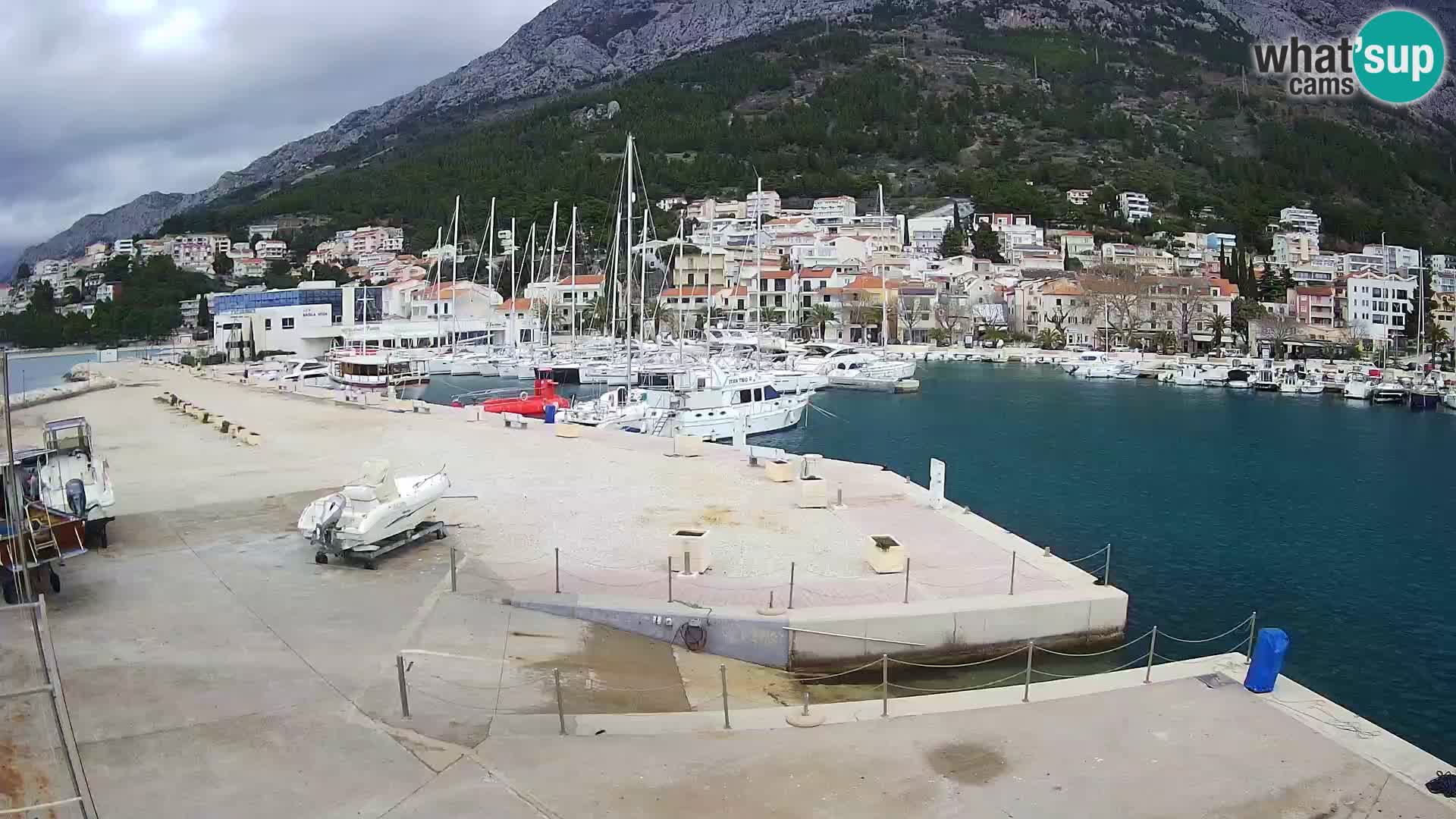 Webcam Live – View of Baška Voda and Biokovo mountain