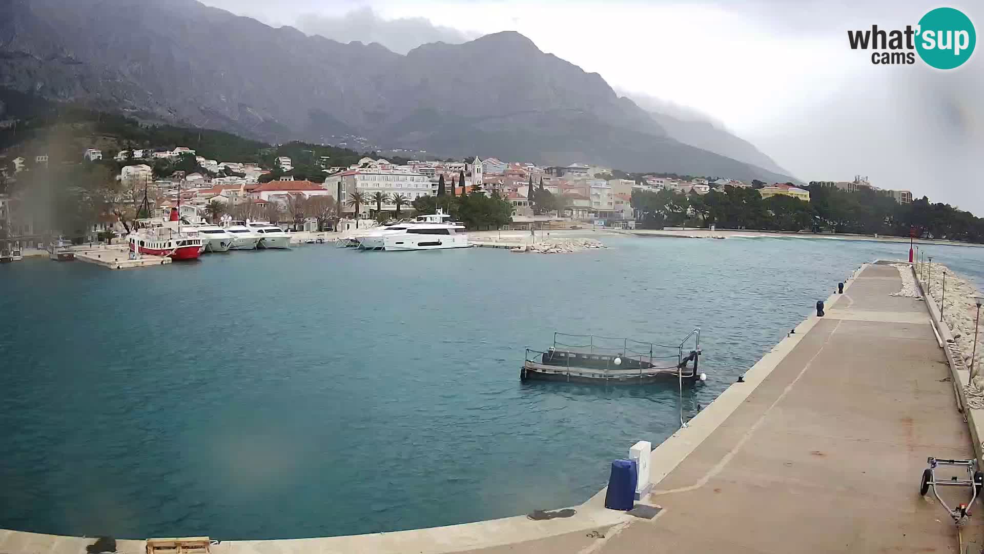 Webcam Live – Panorama di Baška Voda e delle montagne Biokovo