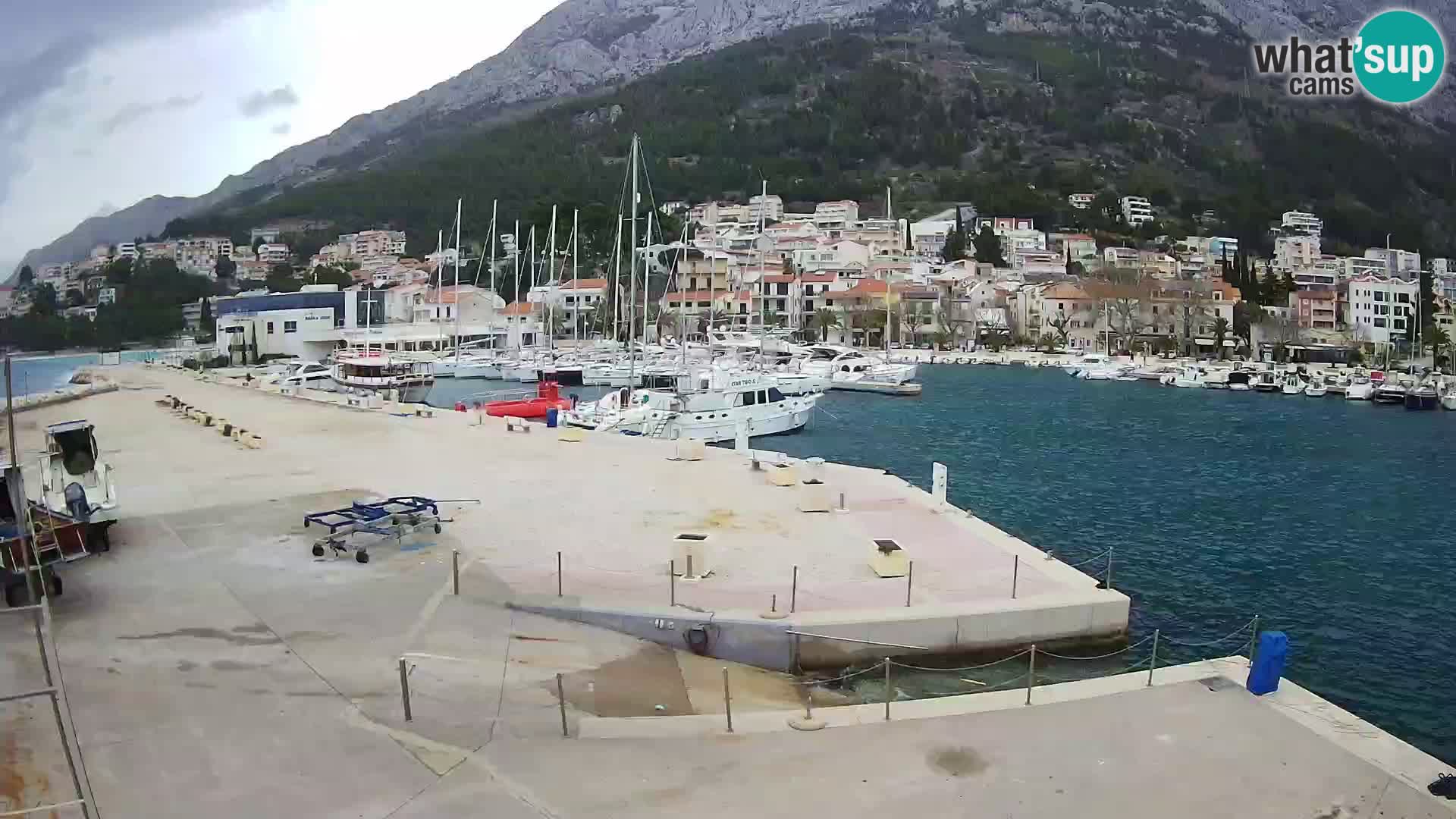 Webcam Live – View of Baška Voda and Biokovo mountain