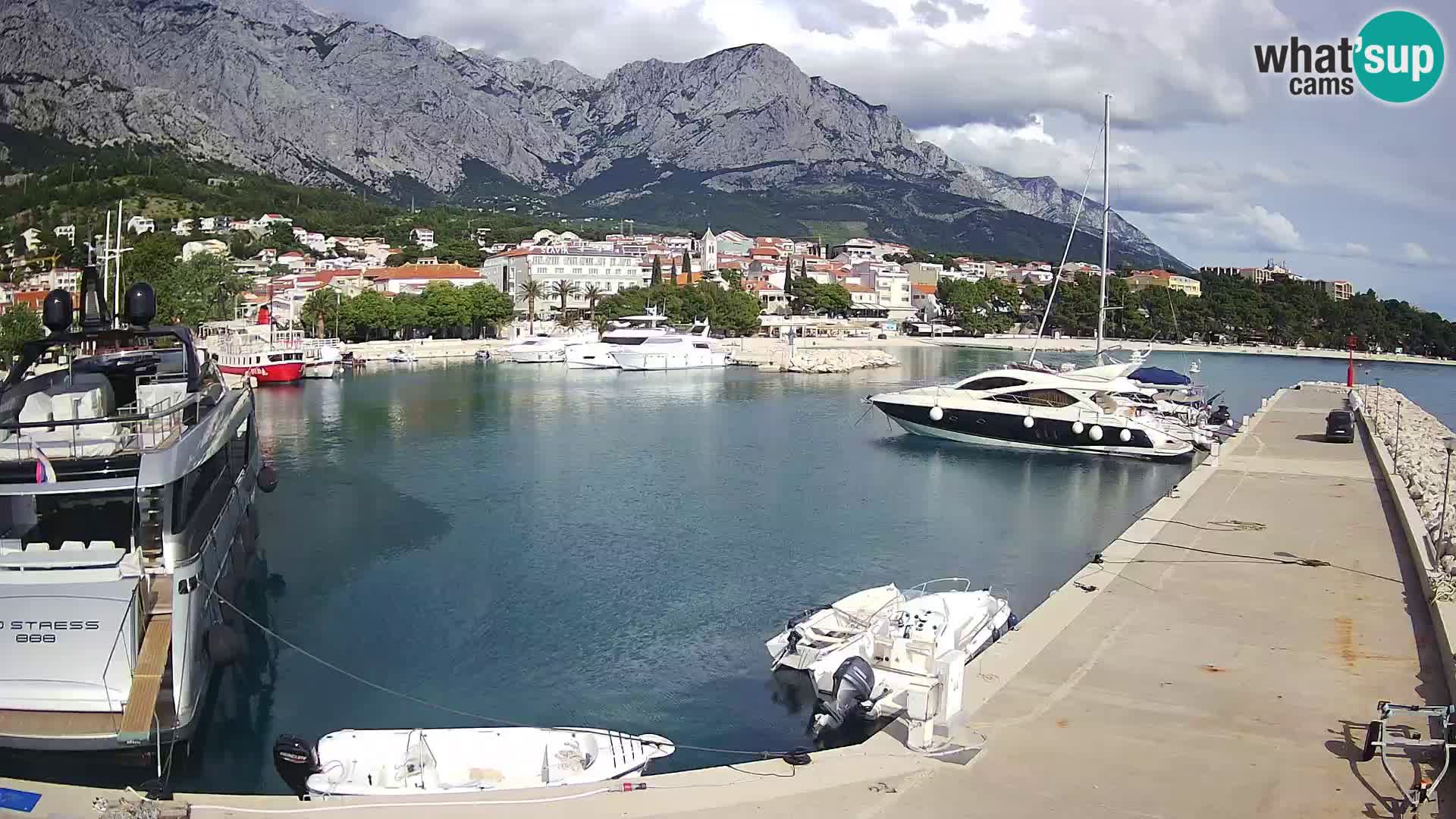 Spletna kamera – Baška Voda, pogled na mesto in goro Biokovo