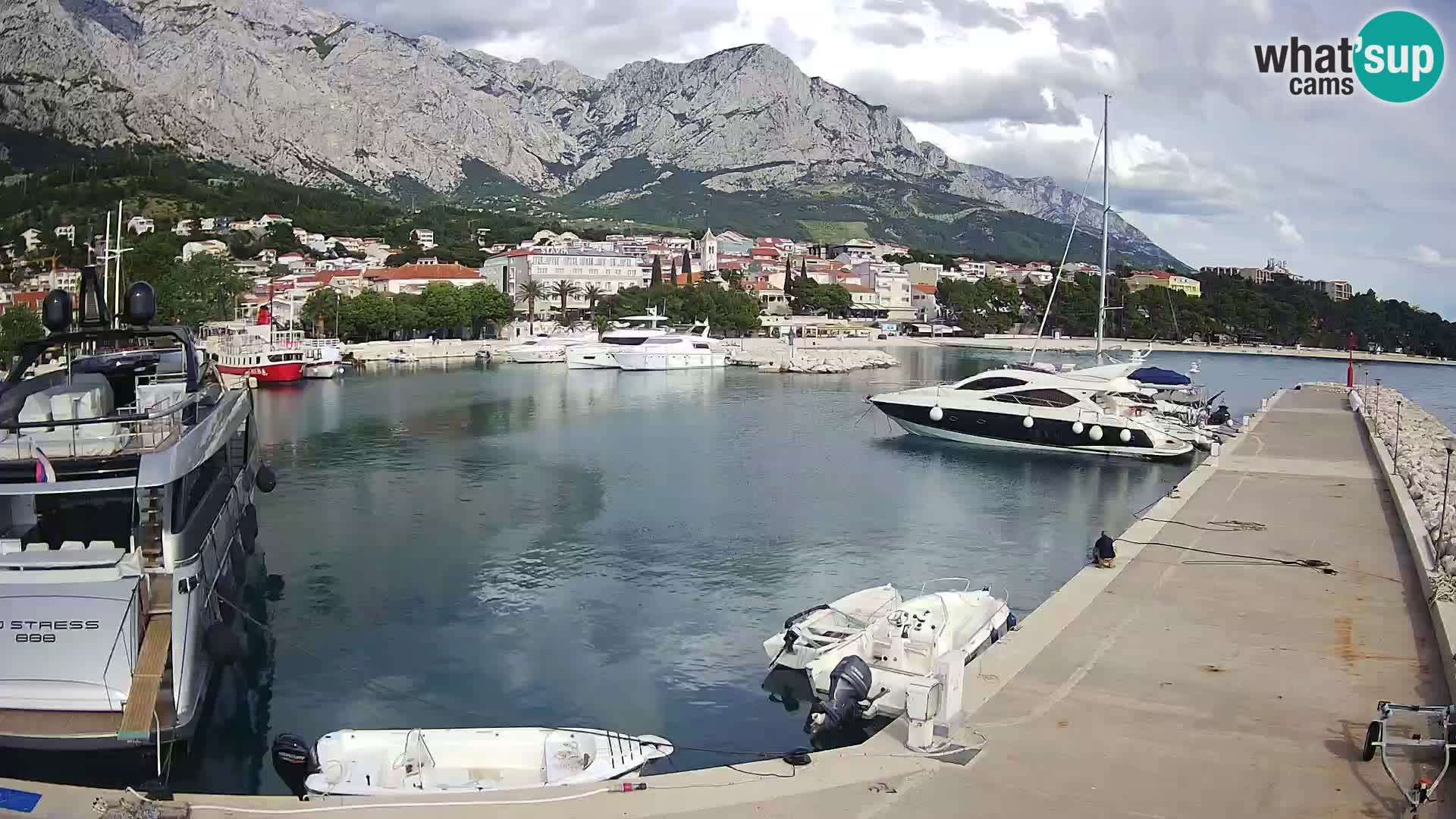 Webcam Live – Panorama di Baška Voda e delle montagne Biokovo