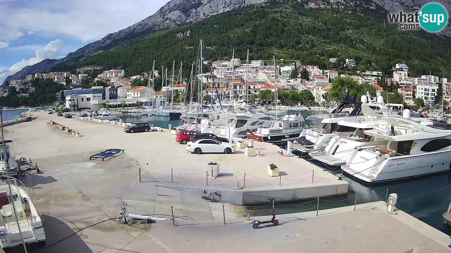 Webcam Live – View of Baška Voda and Biokovo mountain