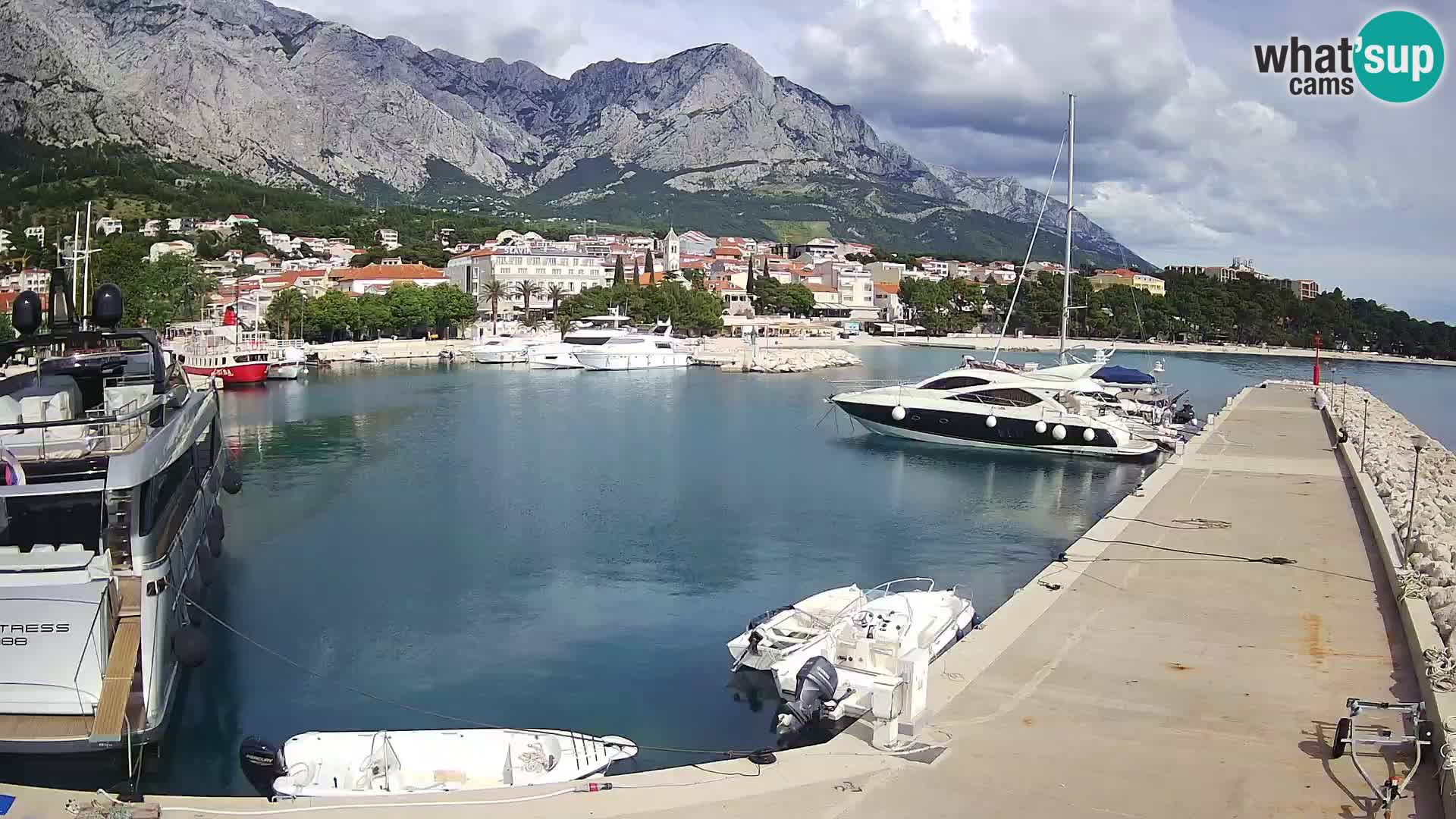 Webcam Live – View of Baška Voda and Biokovo mountain