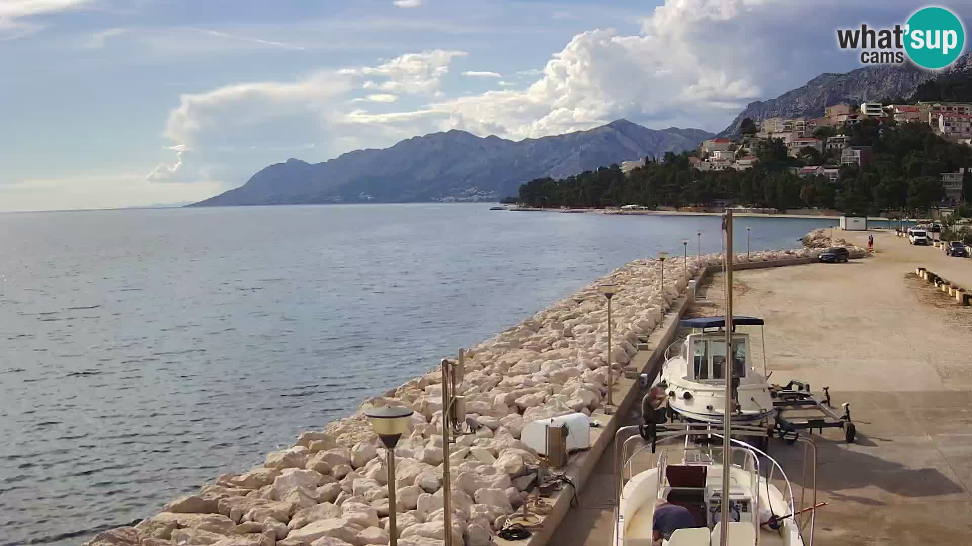 Webcam Live – Panorama di Baška Voda e delle montagne Biokovo