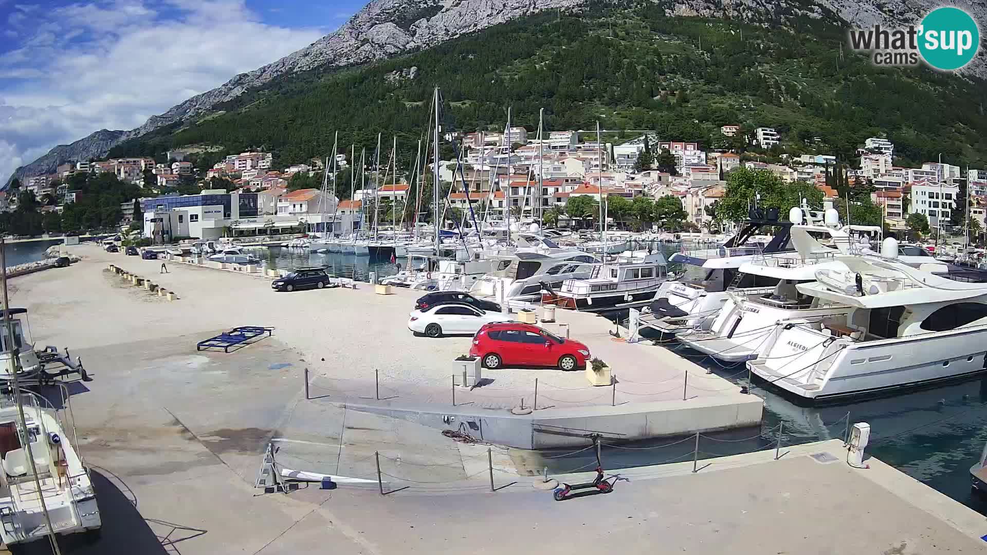 Webcam Live – View of Baška Voda and Biokovo mountain