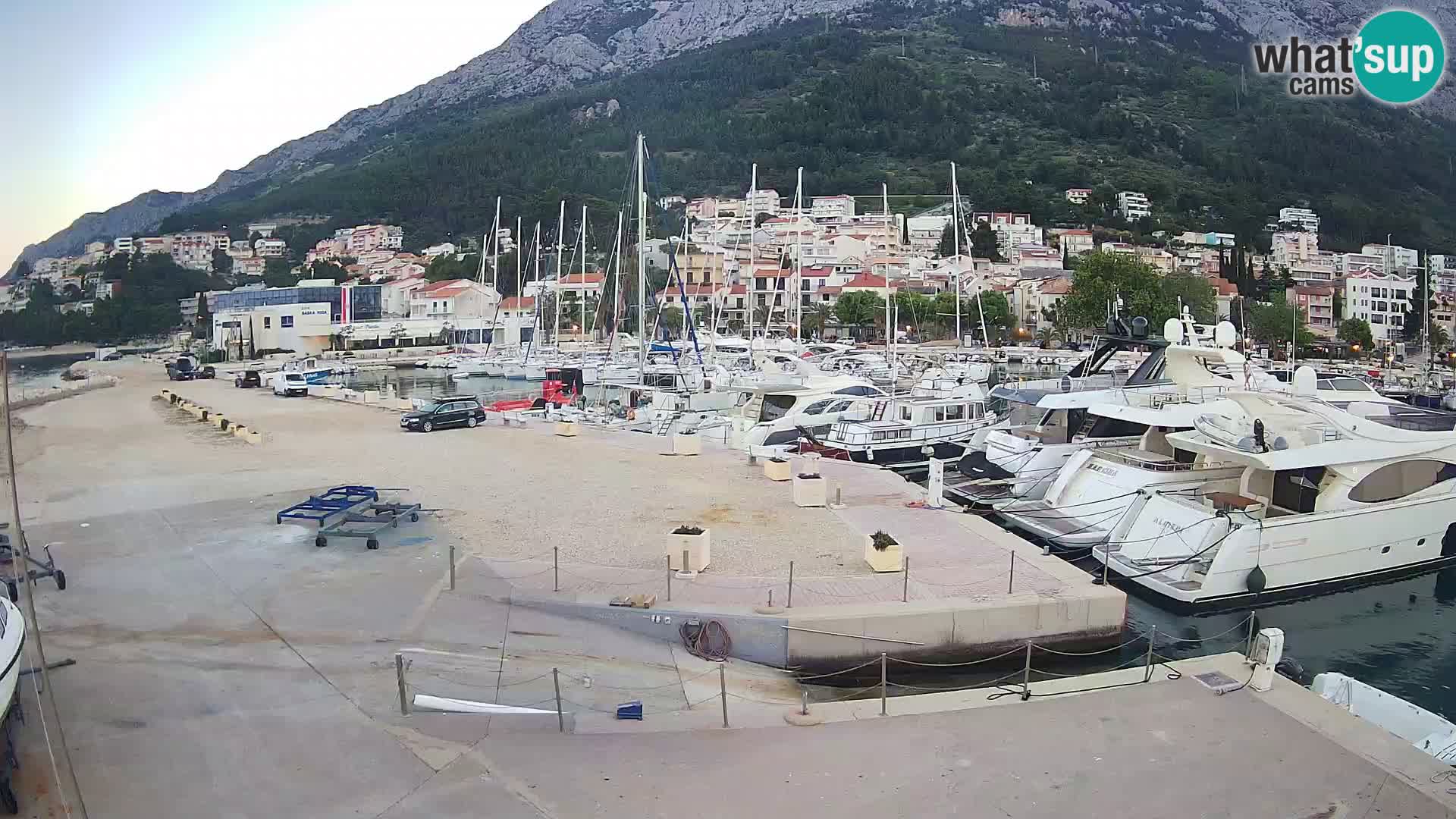 Webcam Live – View of Baška Voda and Biokovo mountain