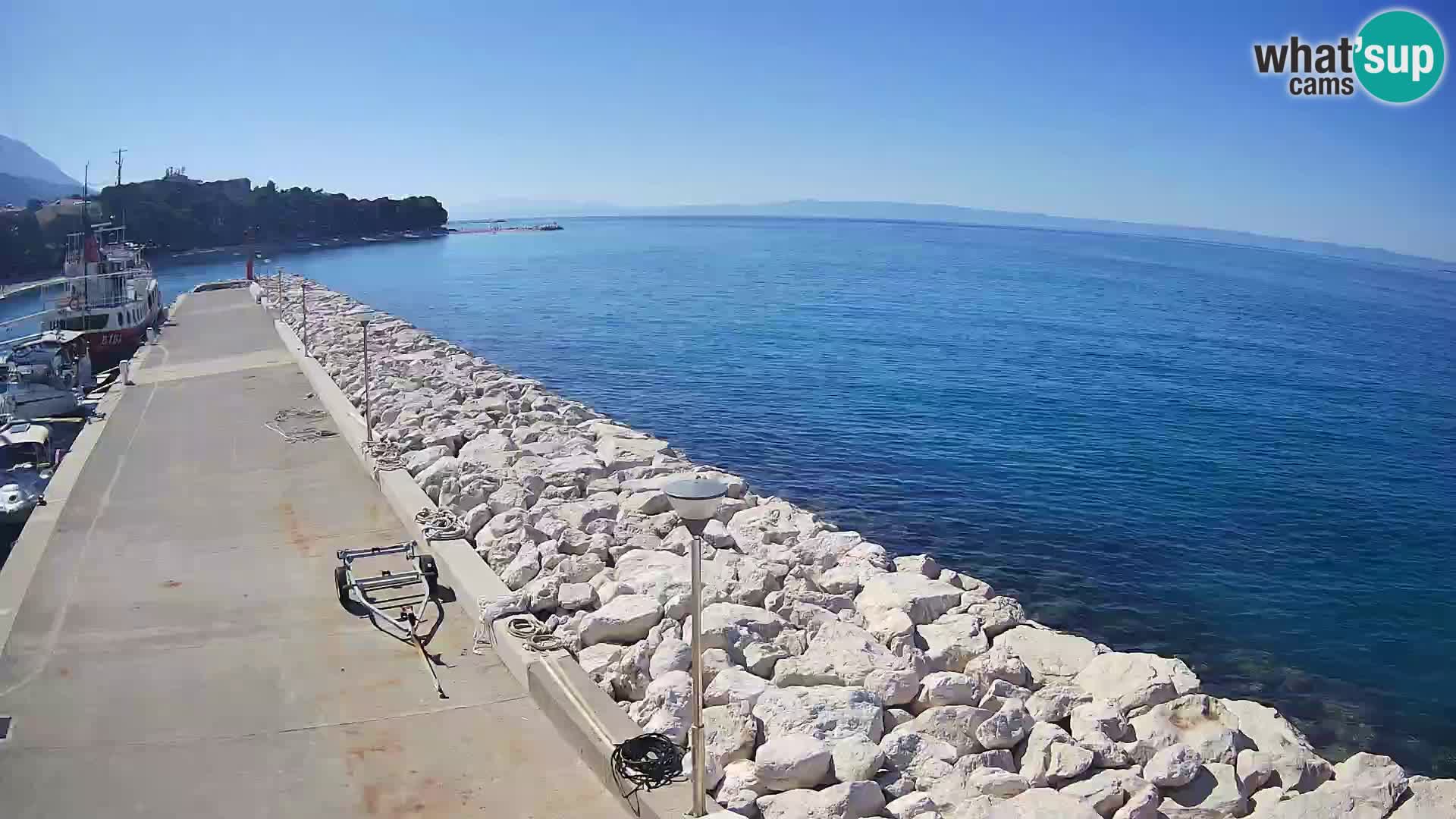 Webcam Live – View of Baška Voda and Biokovo mountain