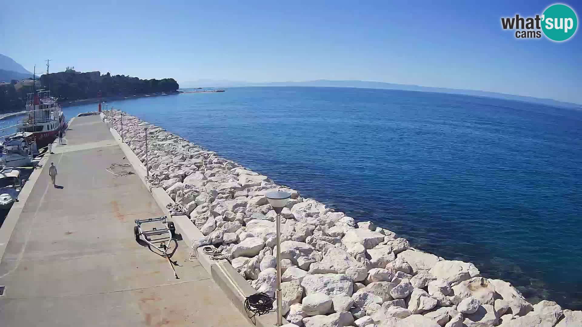 Webcam Live – View of Baška Voda and Biokovo mountain