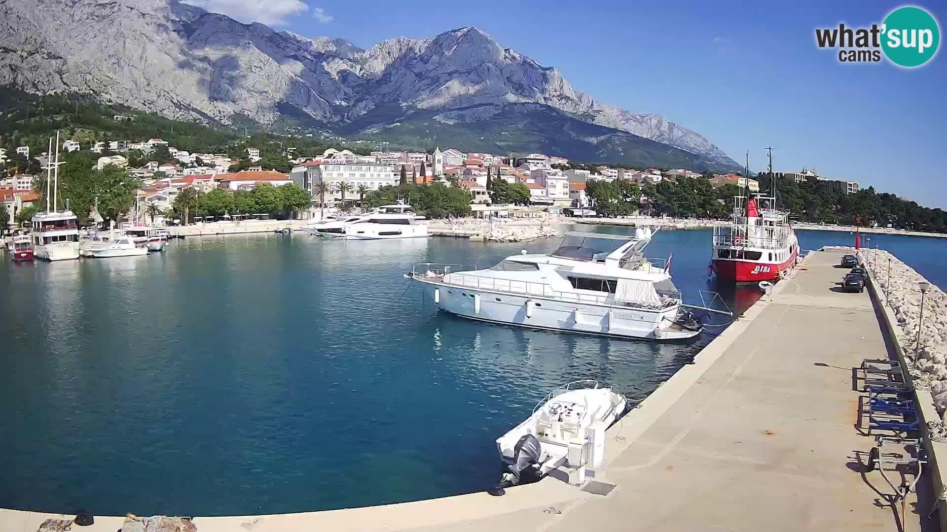 Webcam Baška Voda – Marina – Stadt und Gebirge Biokovo
