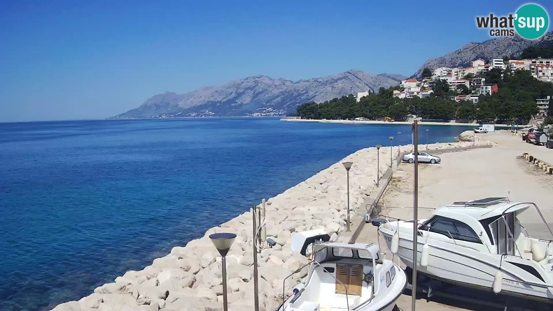Webcam Live – View of Baška Voda and Biokovo mountain