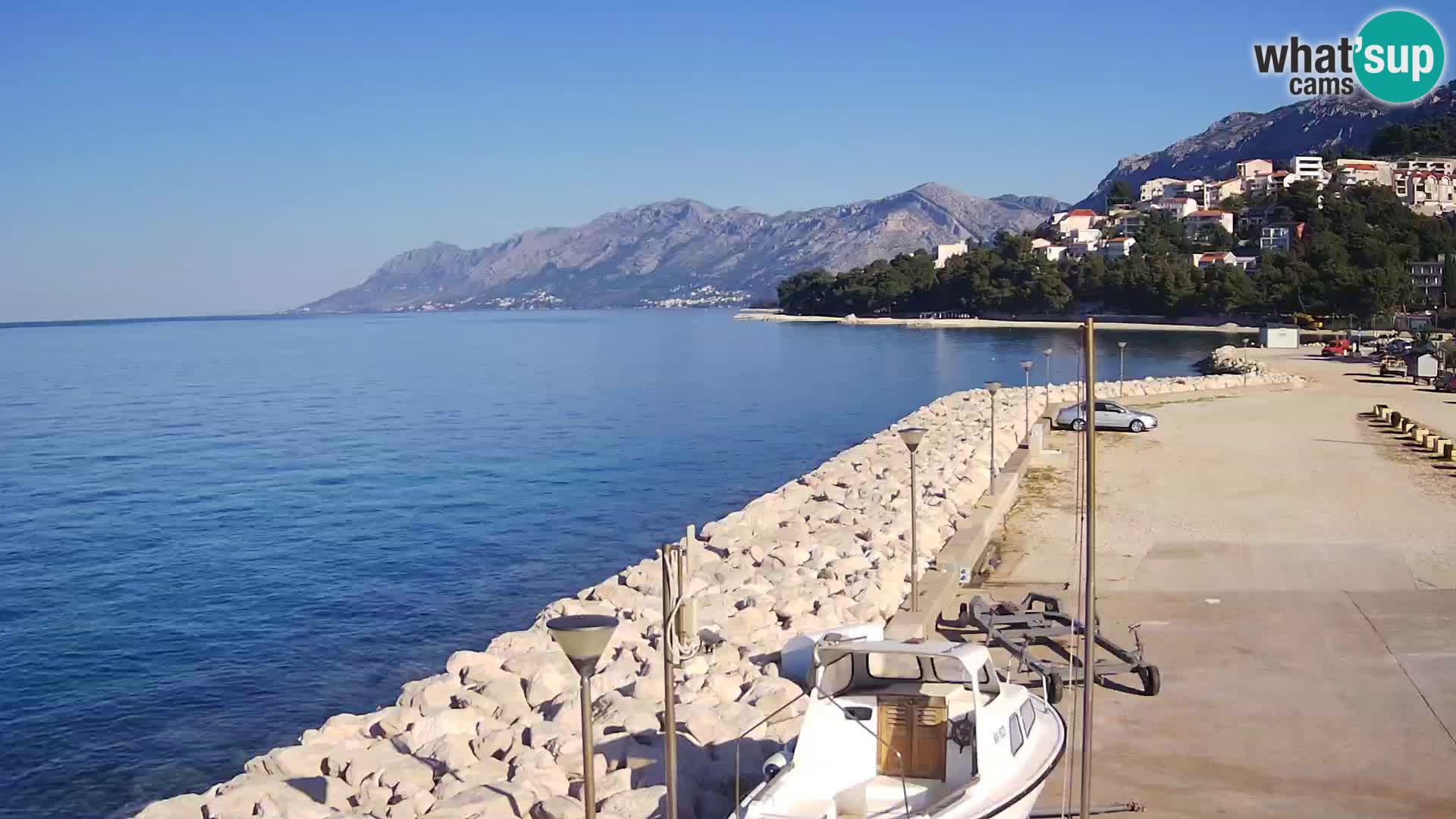 Webcam Live – View of Baška Voda and Biokovo mountain