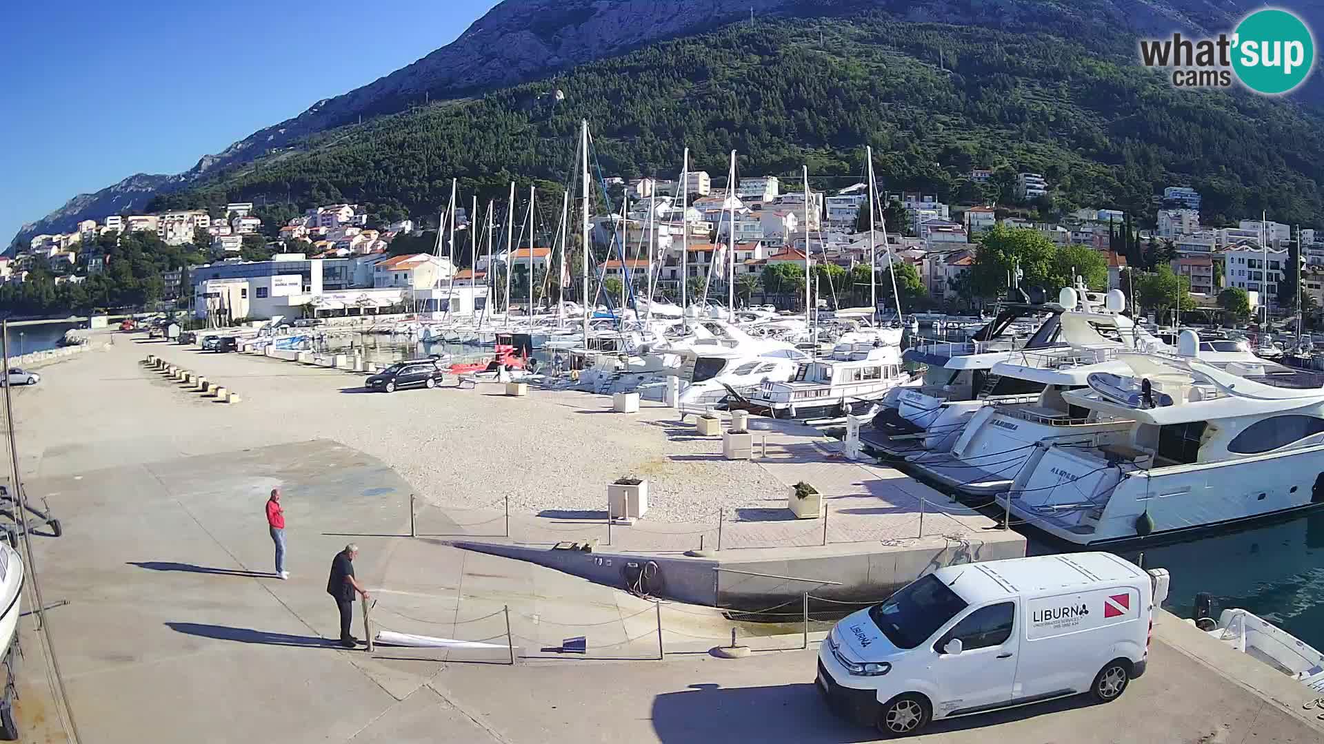 Webcam Baška Voda – Marina – Stadt und Gebirge Biokovo