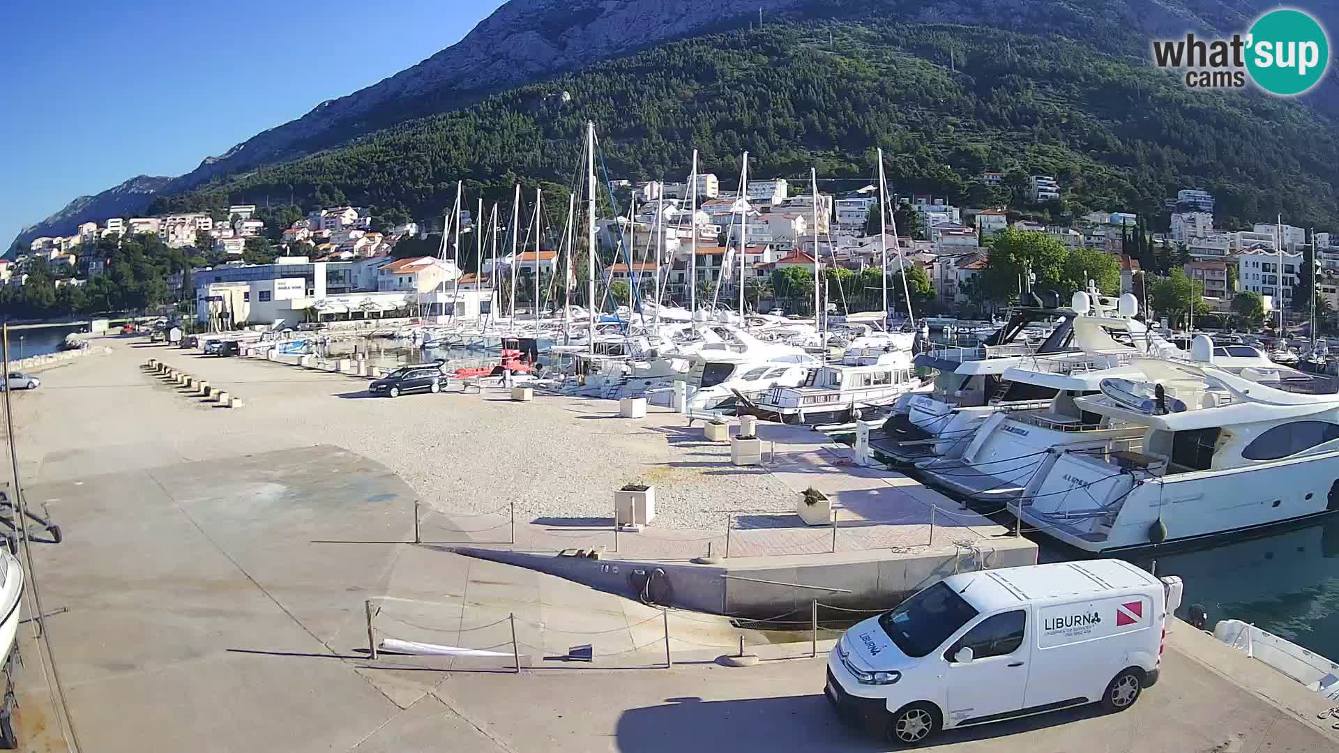 Webcam Live – Panorama di Baška Voda e delle montagne Biokovo