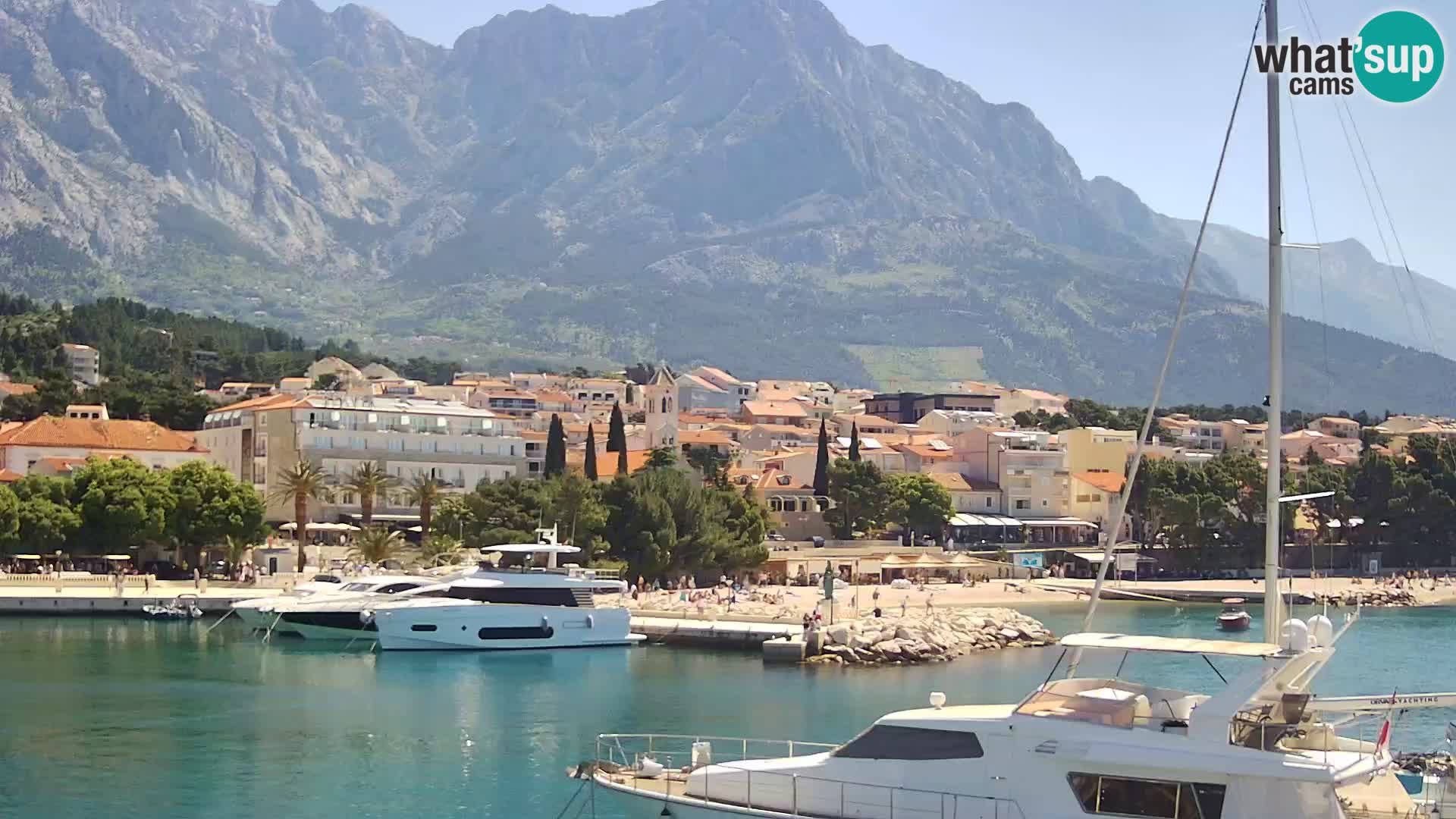 Webcam Live – View of Baška Voda and Biokovo mountain