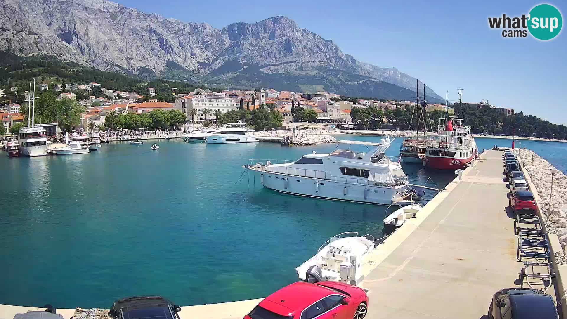 Webcam Live – View of Baška Voda and Biokovo mountain
