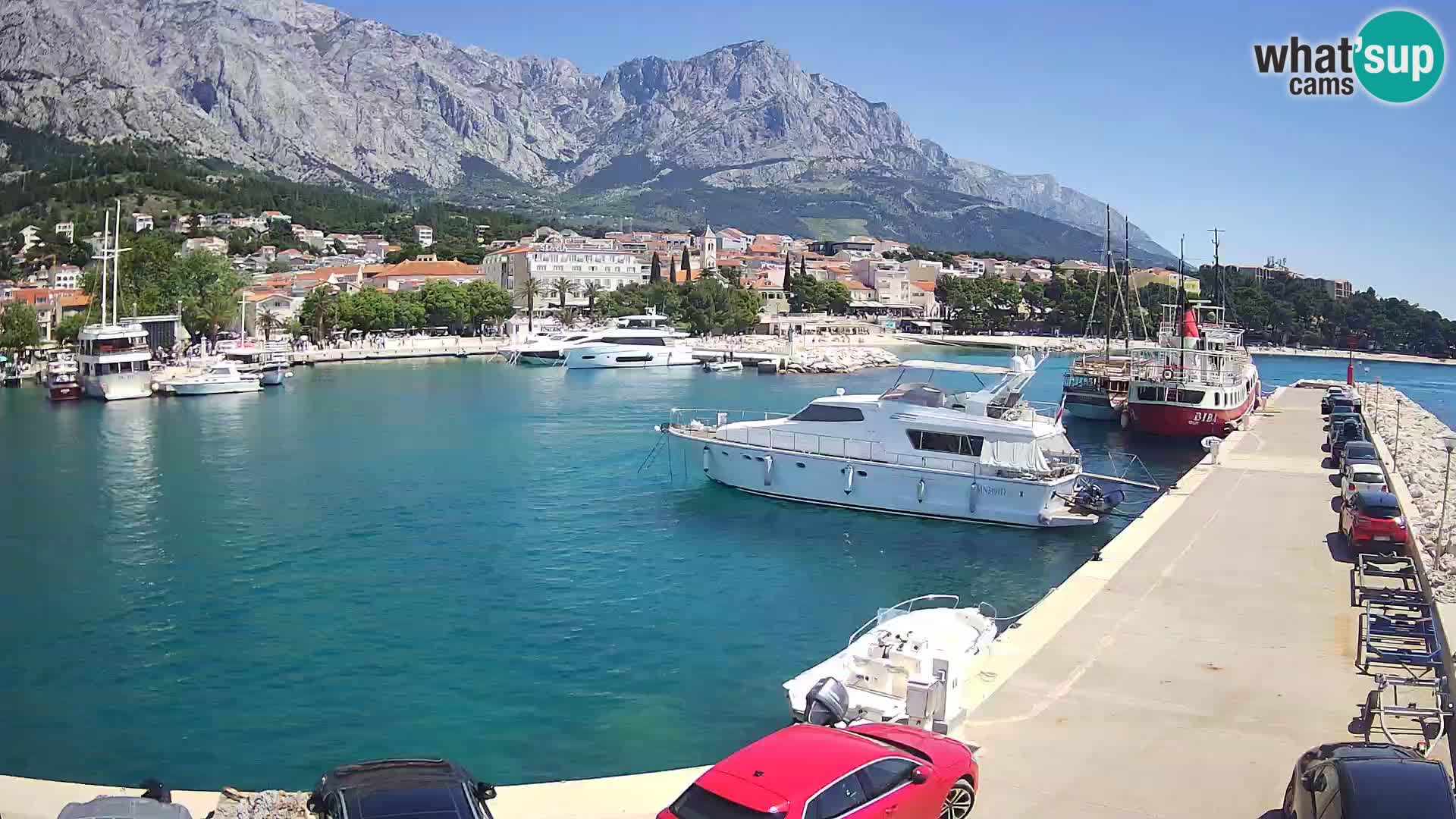Webcam Baška Voda – Marina – Stadt und Gebirge Biokovo