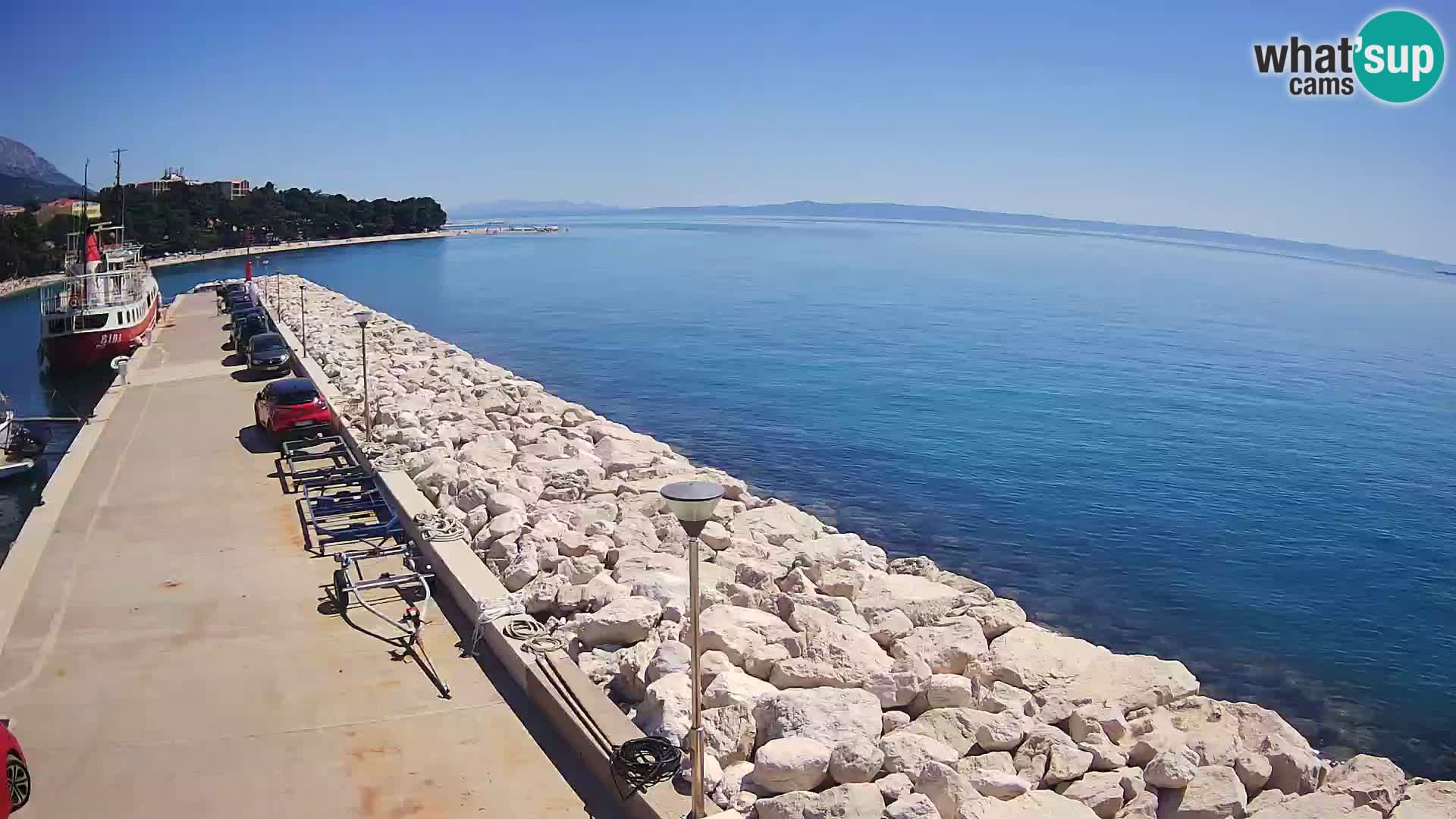 Webcam Live – View of Baška Voda and Biokovo mountain