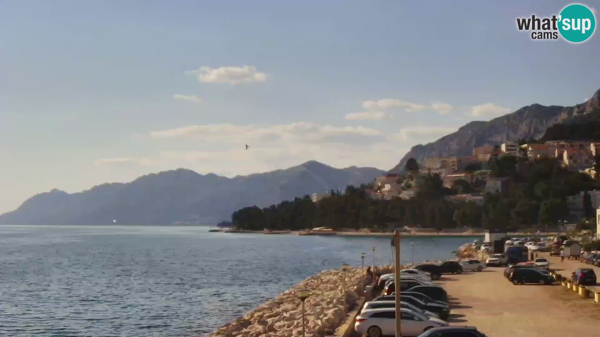 Vue du port de plaisance de la ville et la montagne Biokovo