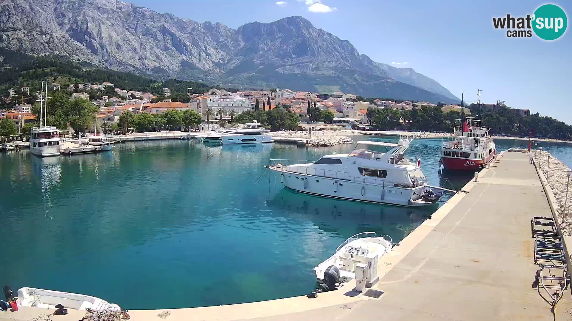 Webcam Live – View of Baška Voda and Biokovo mountain