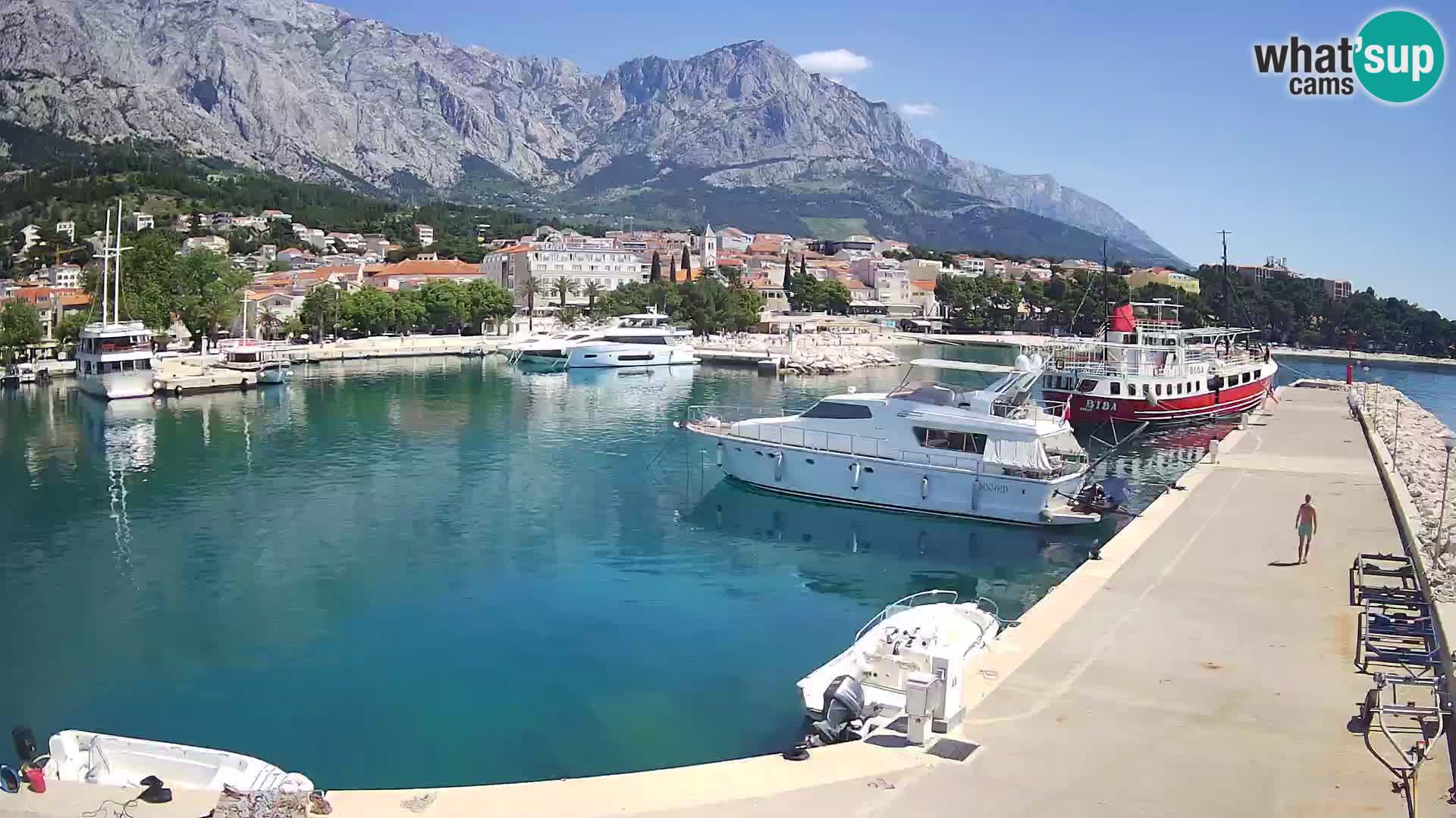 Webcam Live – Panorama di Baška Voda e delle montagne Biokovo