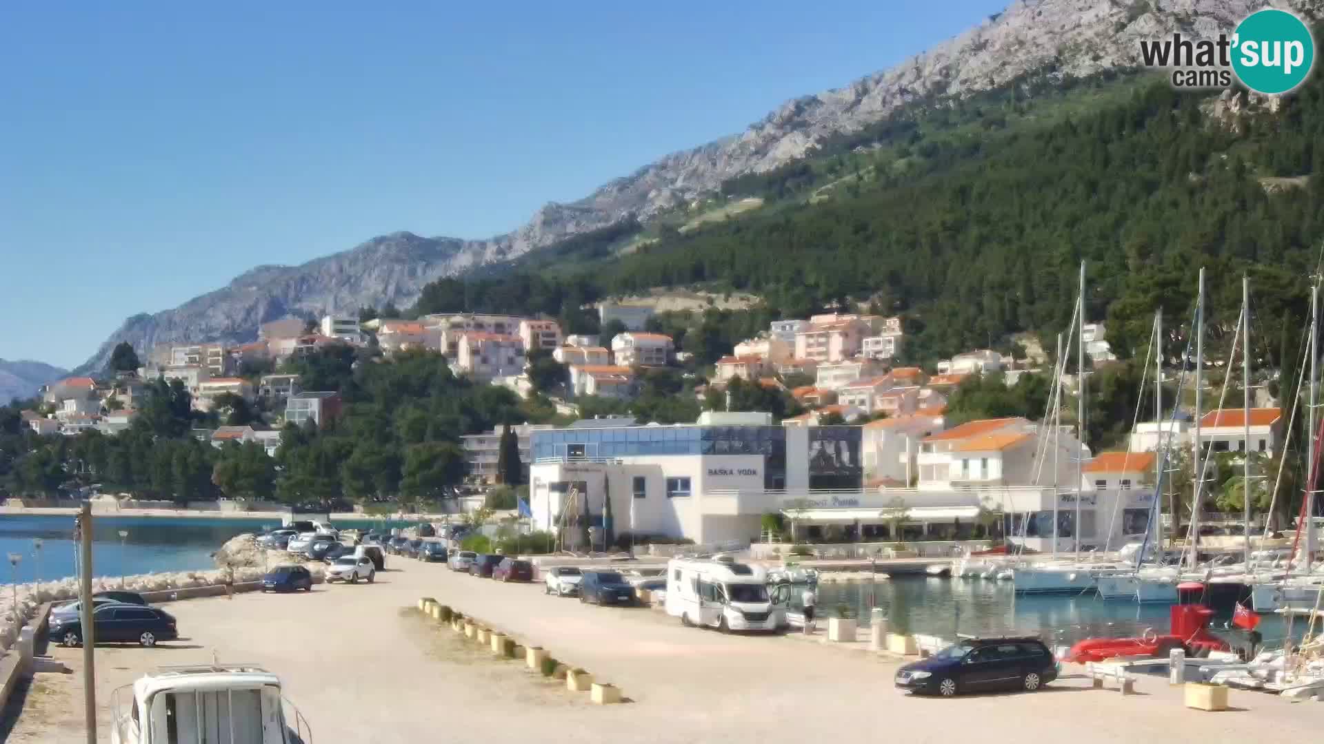 Webcam Live – View of Baška Voda and Biokovo mountain