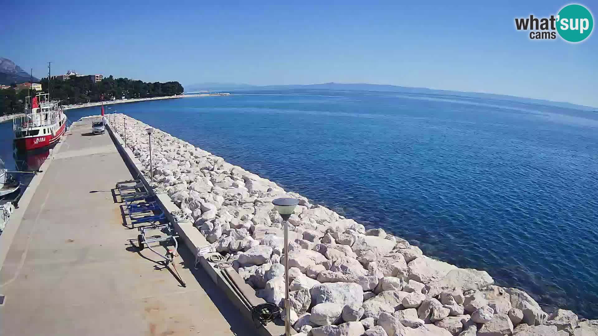 Webcam Live – View of Baška Voda and Biokovo mountain