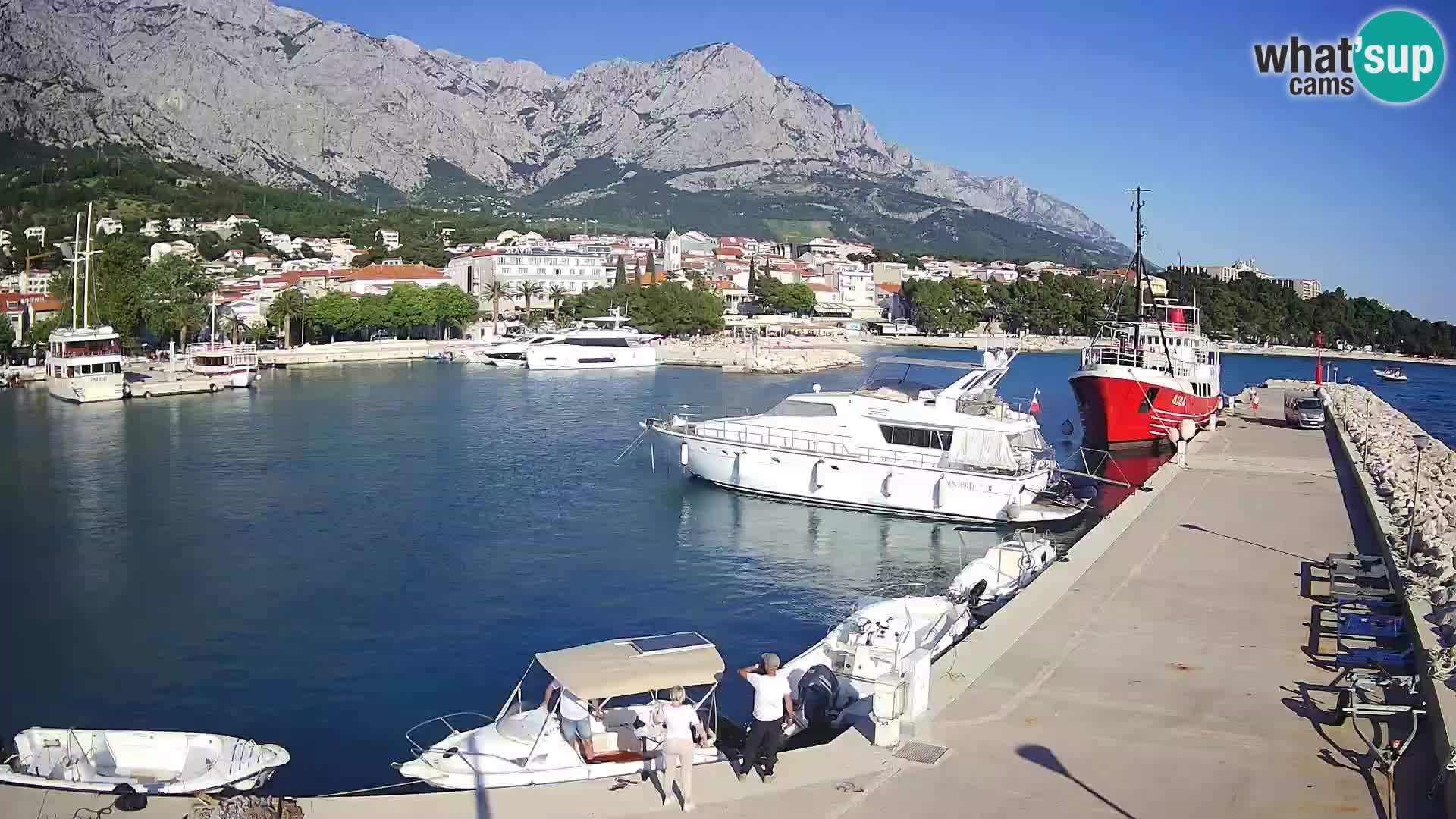Webcam Live – View of Baška Voda and Biokovo mountain
