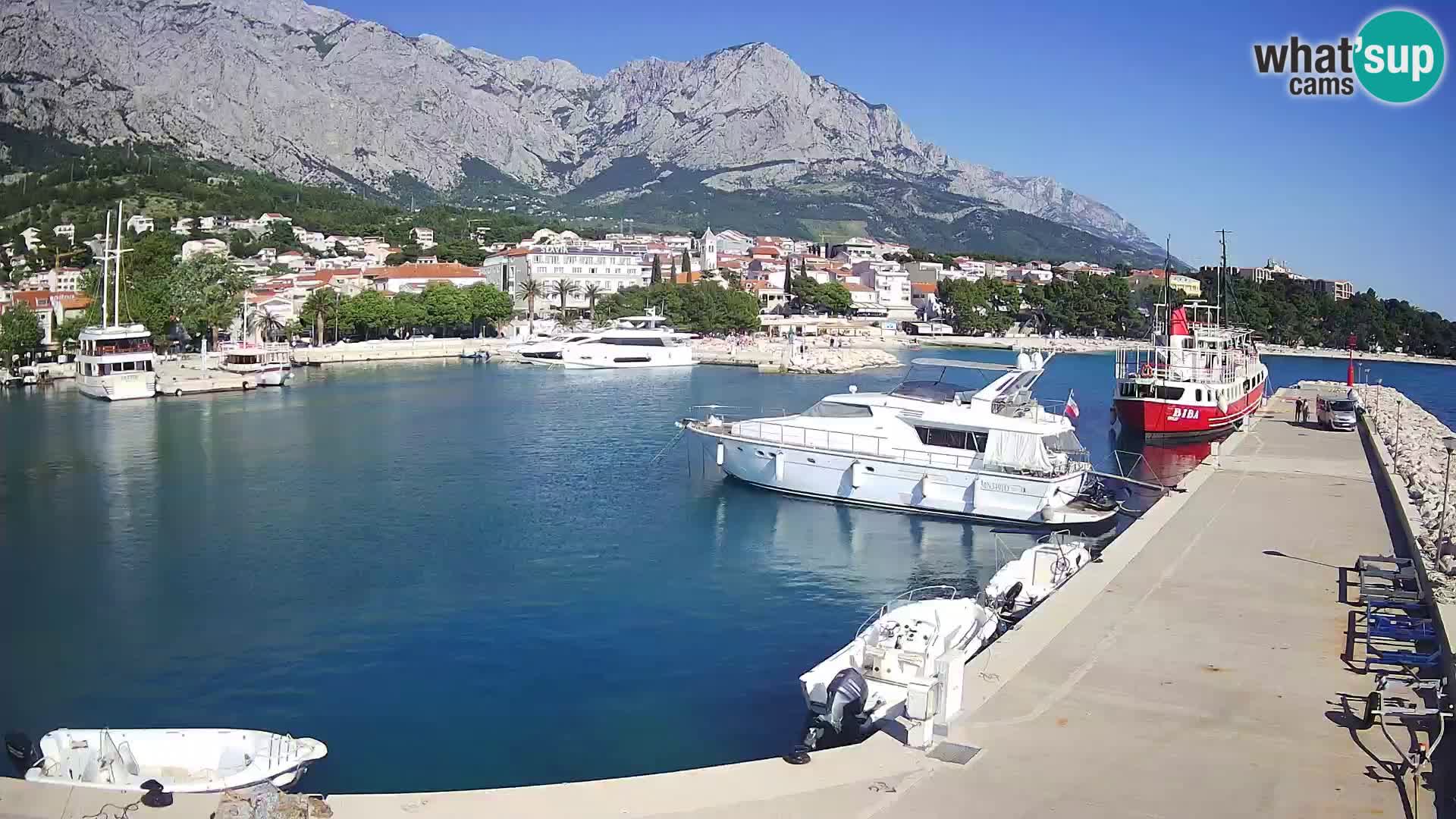 Webcam Live – View of Baška Voda and Biokovo mountain