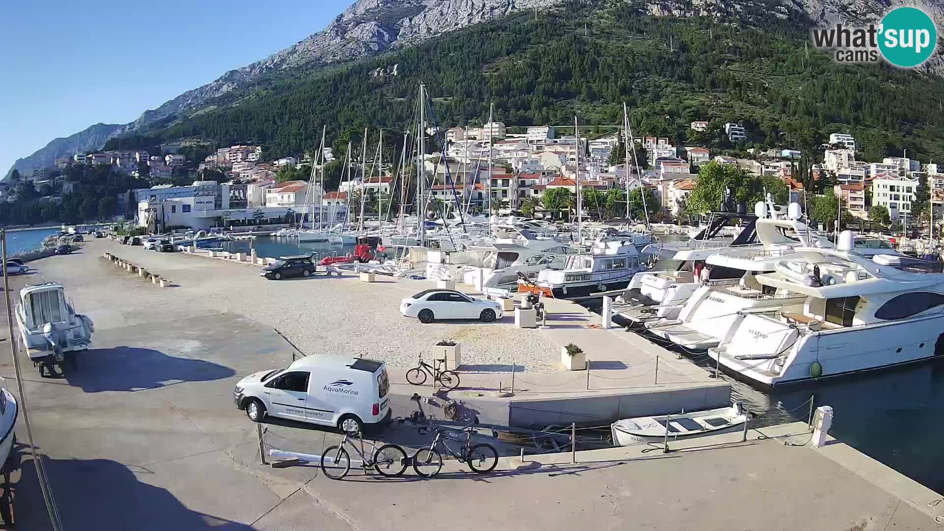 Webcam Live – View of Baška Voda and Biokovo mountain
