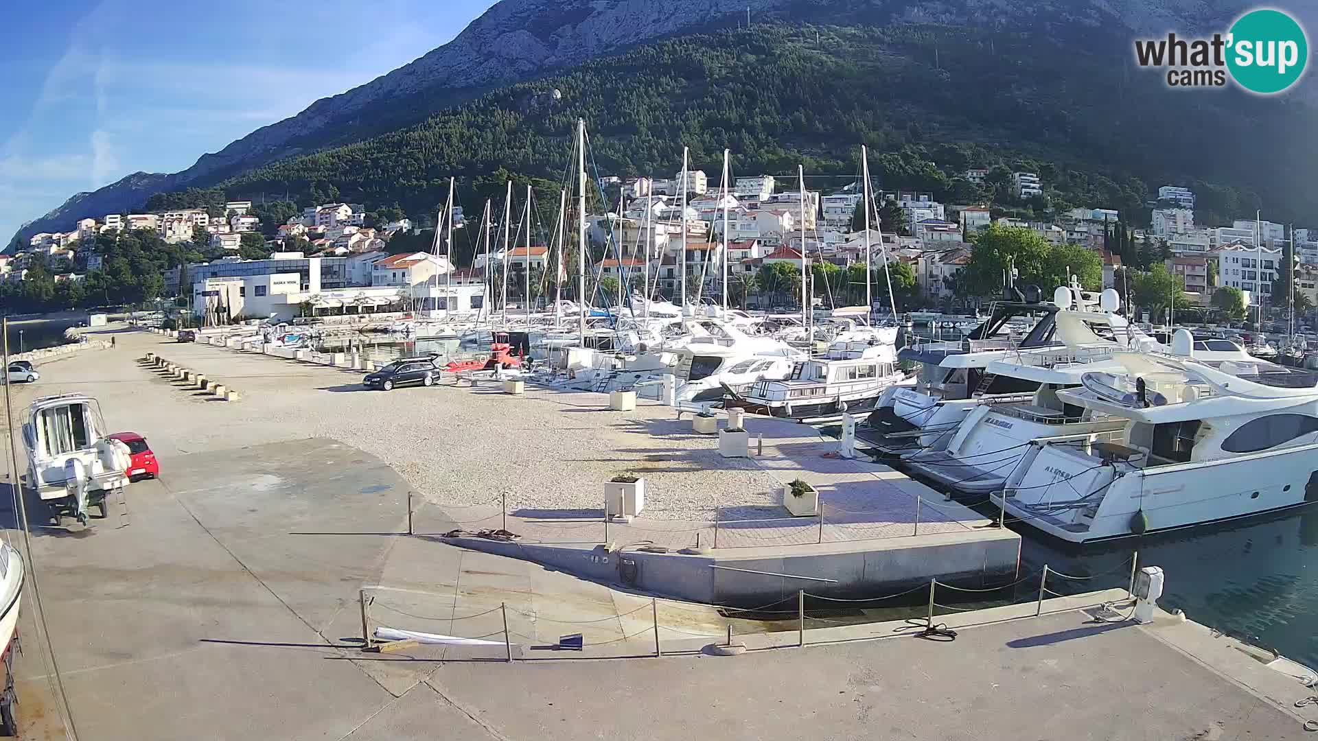 Webcam Live – Panorama di Baška Voda e delle montagne Biokovo