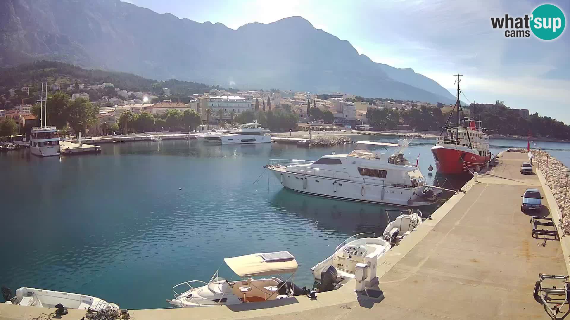 Webcam Live – View of Baška Voda and Biokovo mountain