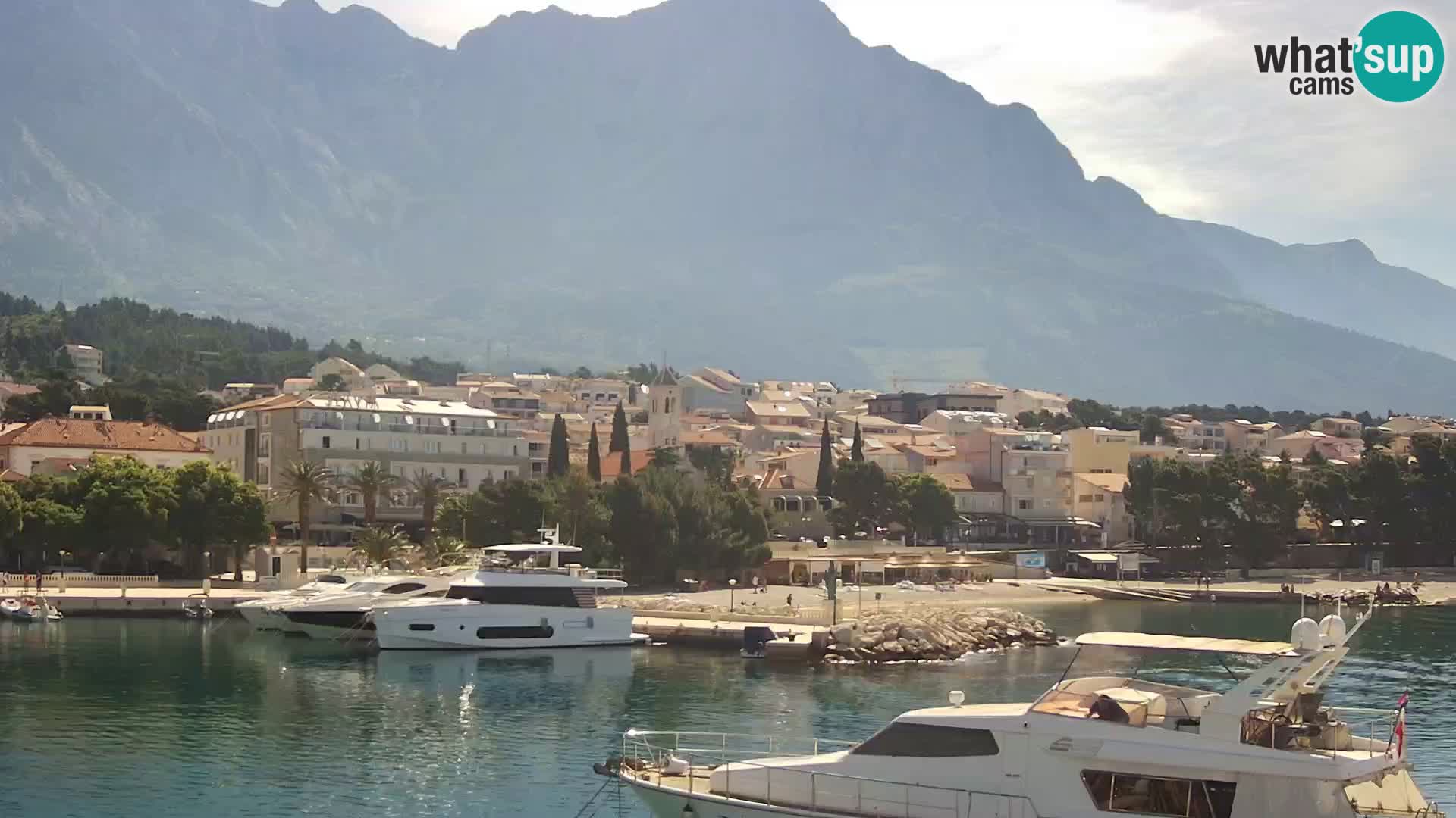 Webcam Live – View of Baška Voda and Biokovo mountain