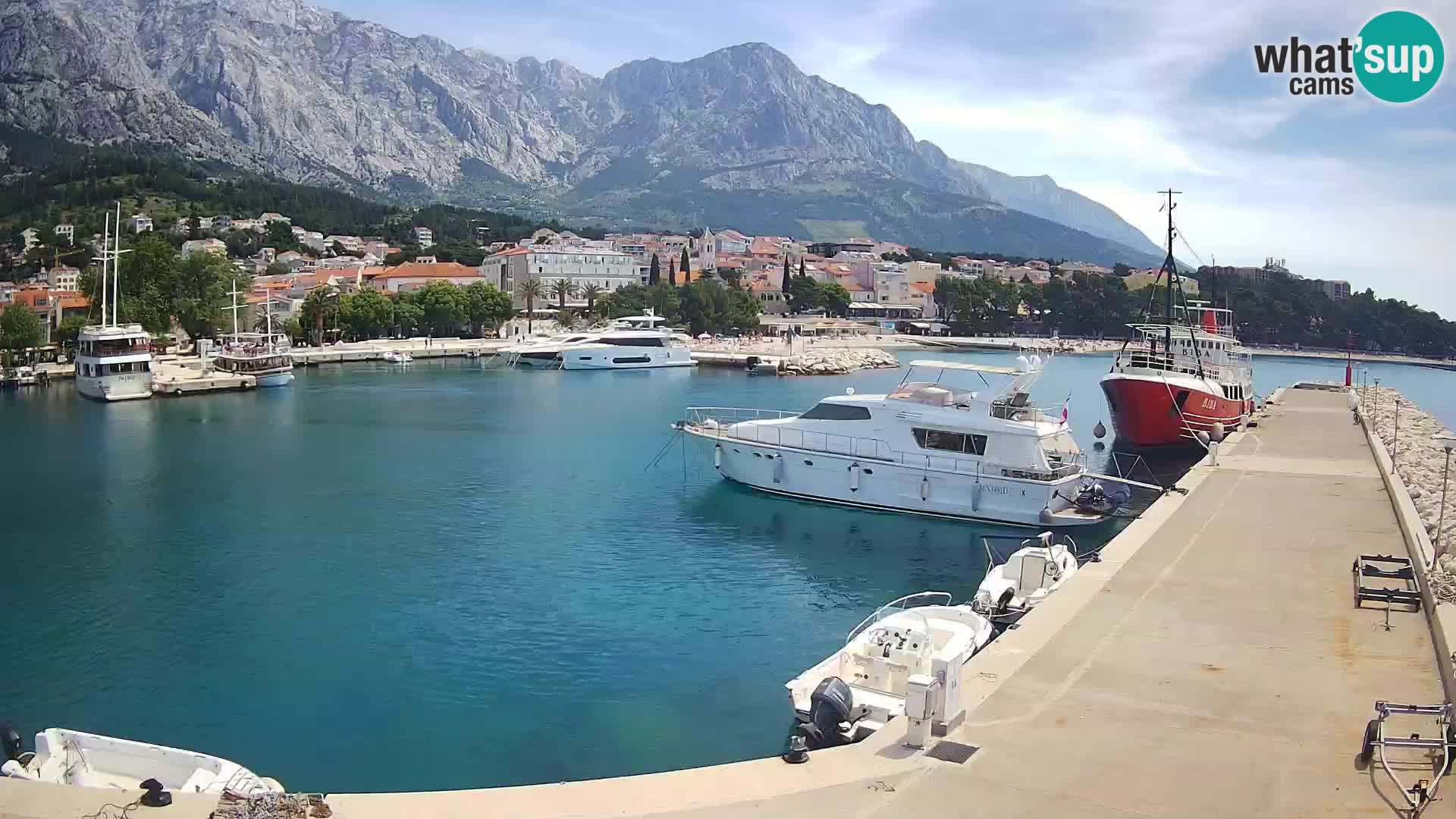 Webcam Live – Panorama di Baška Voda e delle montagne Biokovo
