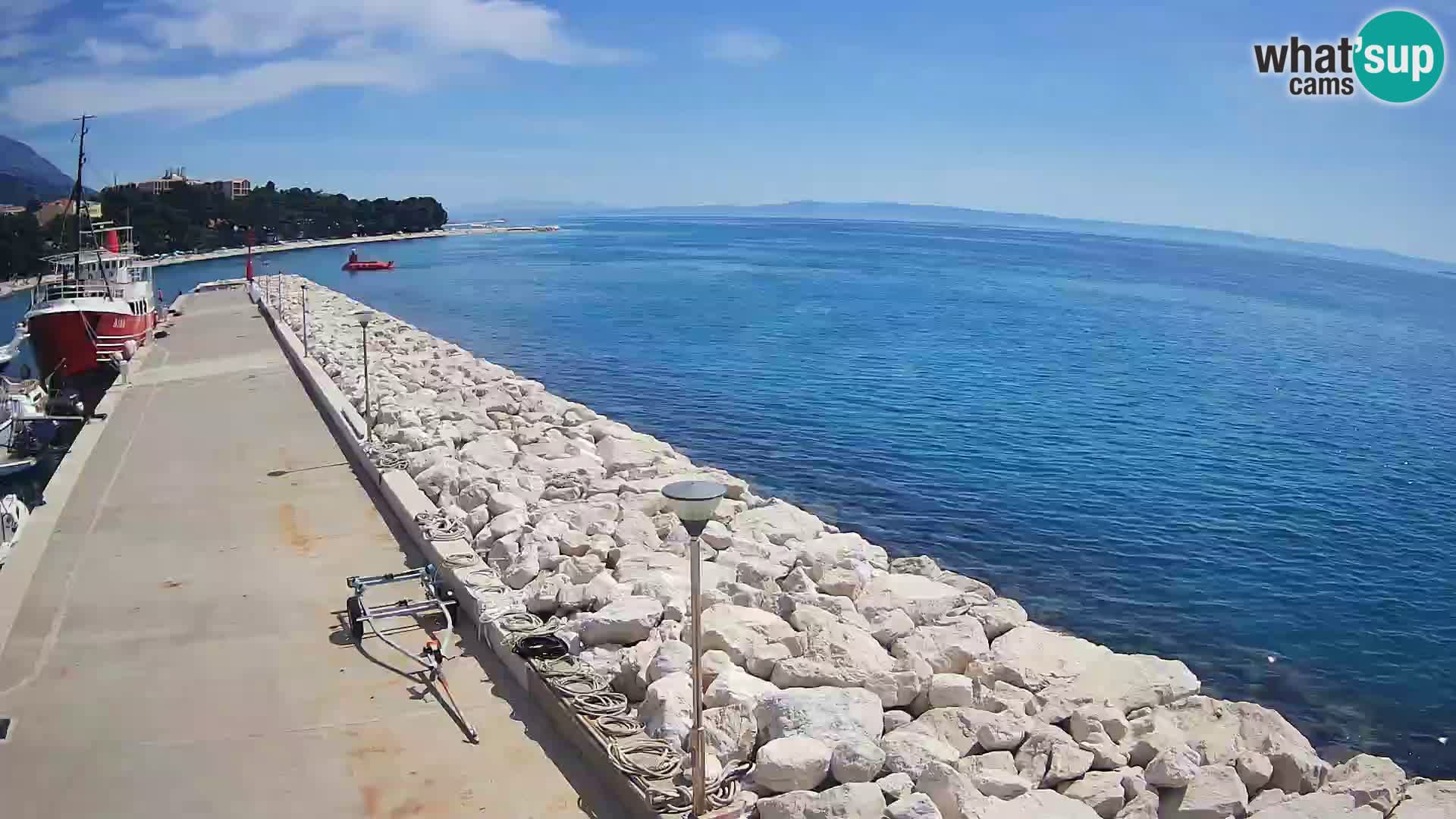 Webcam Live – View of Baška Voda and Biokovo mountain