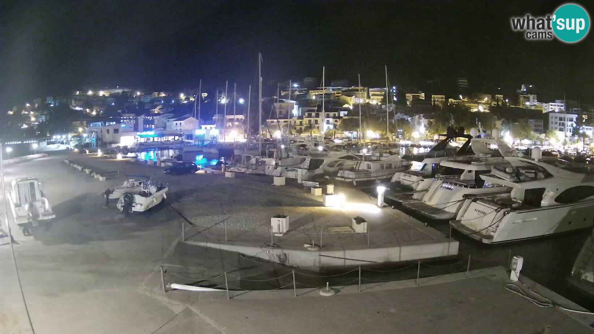 Webcam Basca Voda –  Vista desde el puerto deportivo de la ciudad y la montaña Biokovo