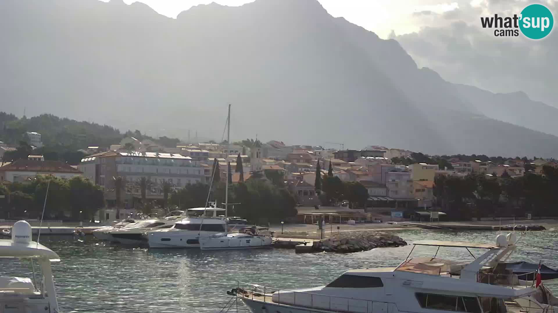 Webcam Baška Voda – Marina – Stadt und Gebirge Biokovo