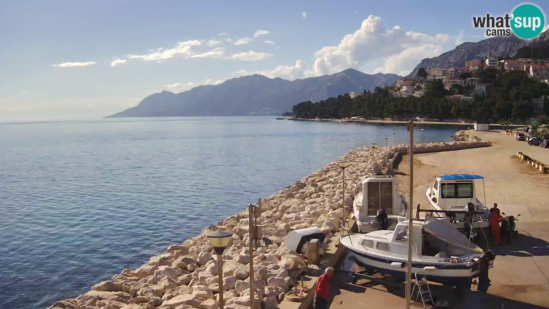 Webcam Live – View of Baška Voda and Biokovo mountain