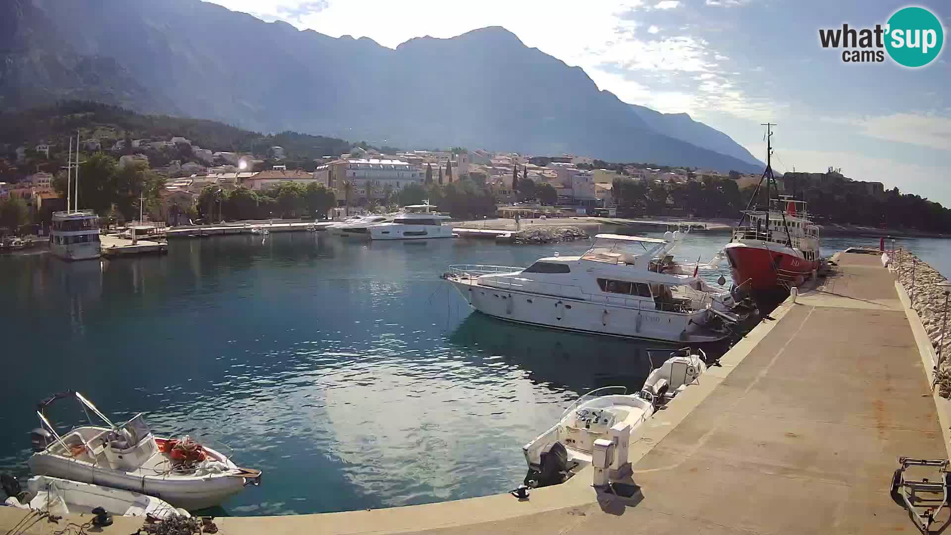 Webcam Baška Voda – Marina – Stadt und Gebirge Biokovo