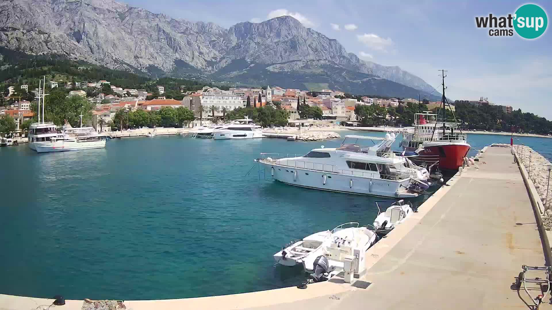 Webcam Baška Voda – Marina – Stadt und Gebirge Biokovo