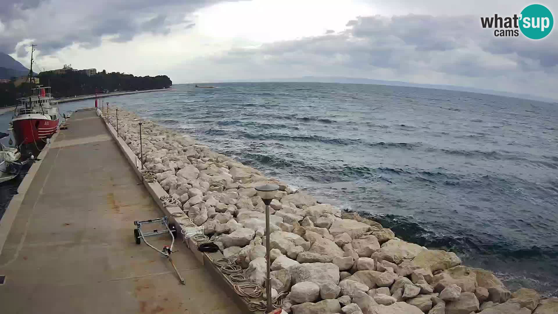 Webcam Live – View of Baška Voda and Biokovo mountain