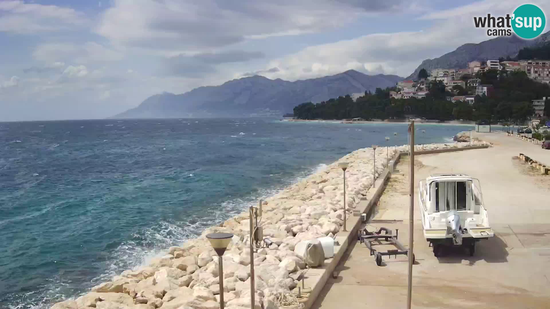 Webcam Live – Panorama di Baška Voda e delle montagne Biokovo