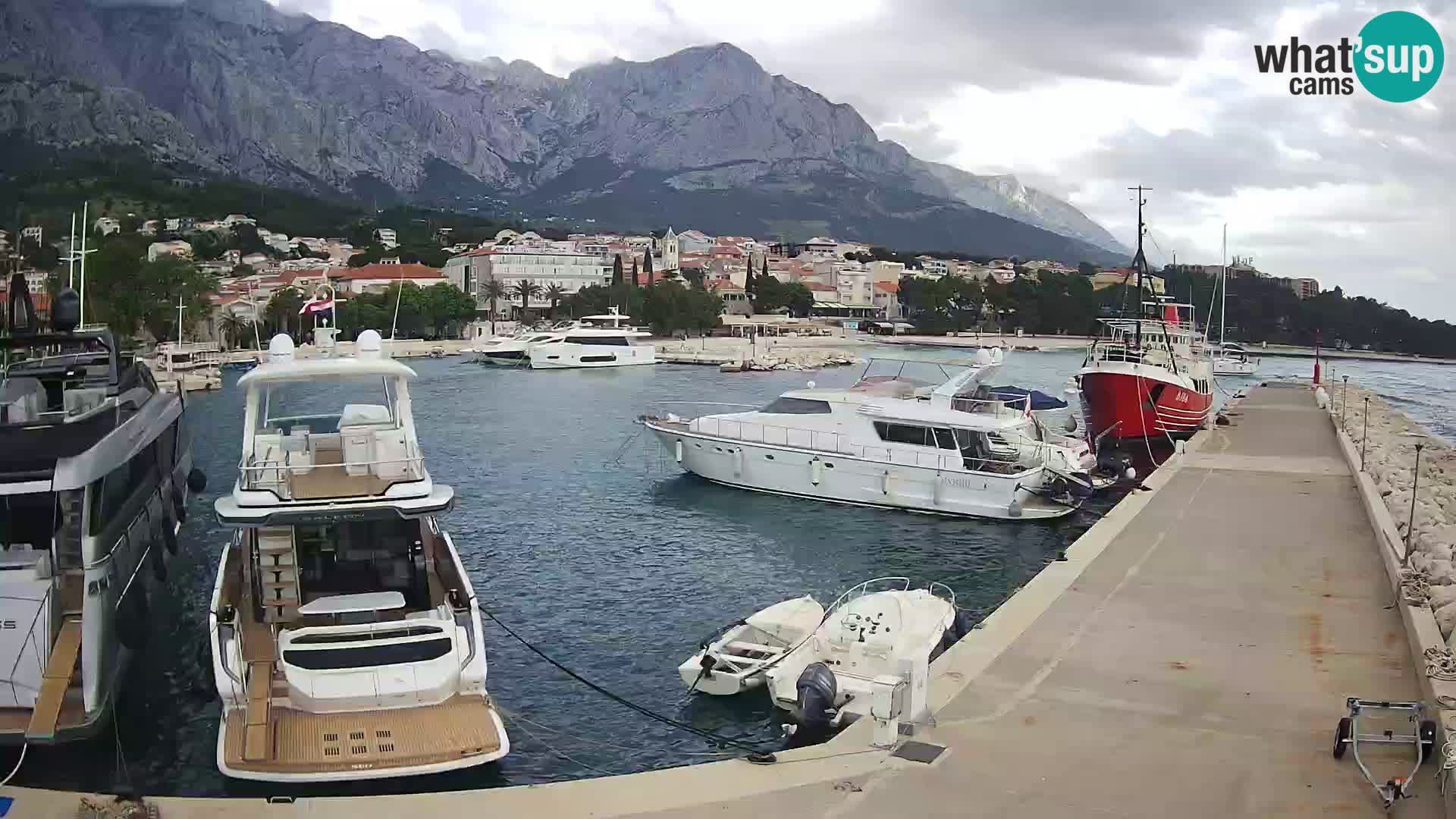 Webcam Live – View of Baška Voda and Biokovo mountain