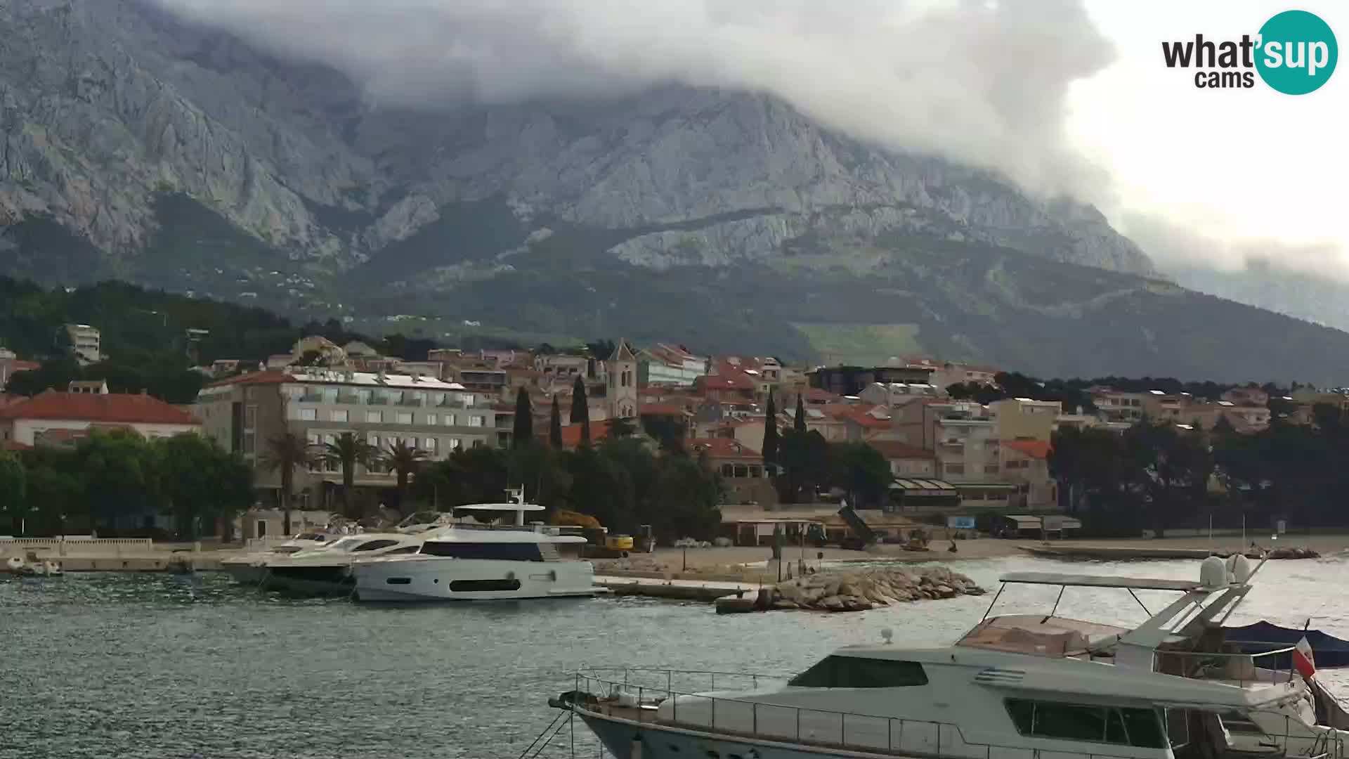 Webcam Live – Panorama di Baška Voda e delle montagne Biokovo