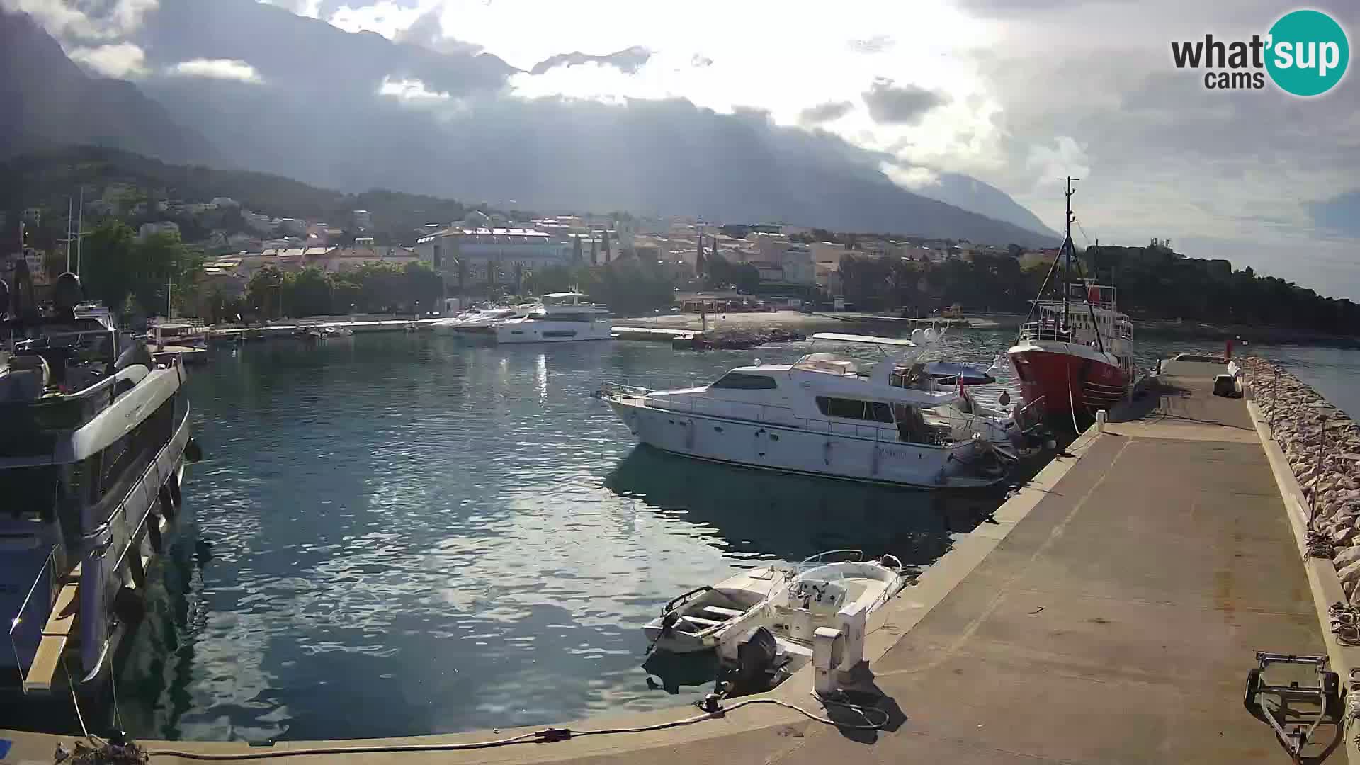 Webcam Live – View of Baška Voda and Biokovo mountain